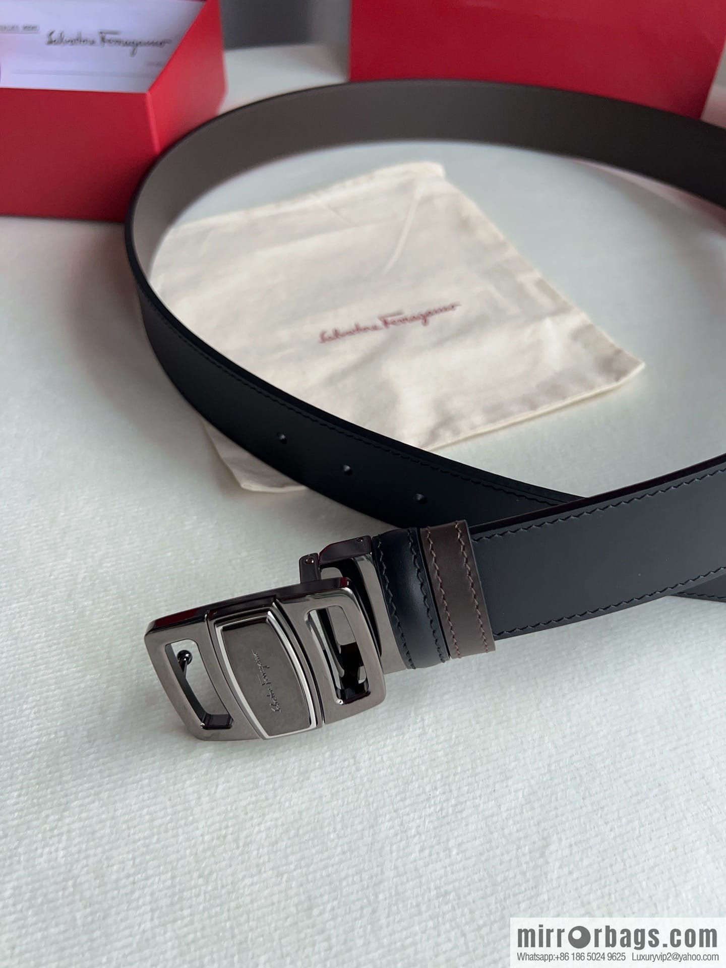 FERRAGAMO Ferragamo, high-quality men's 3.5cm belt