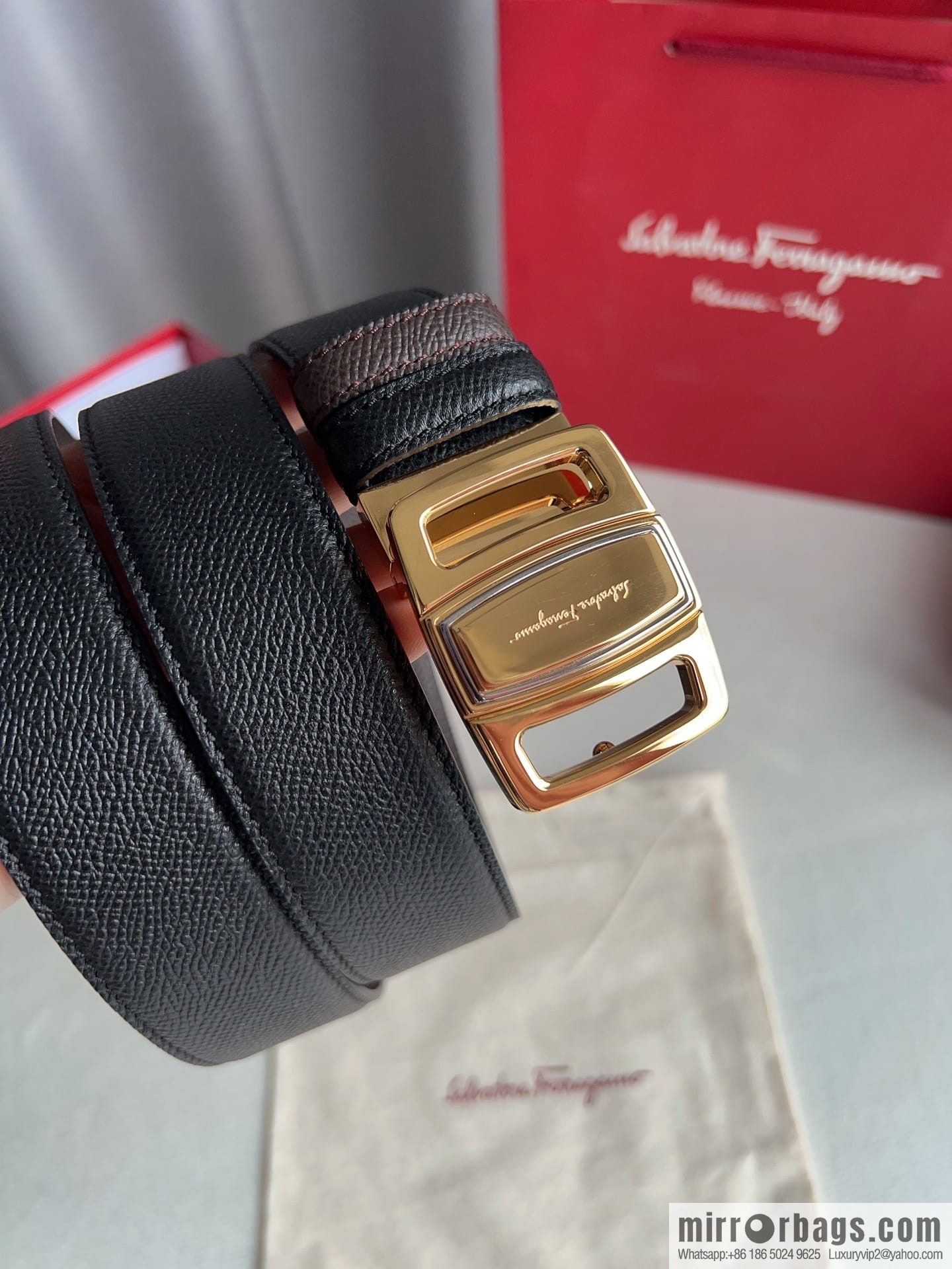 FERRAGAMO Ferragamo, high-quality men's 3.5cm belt