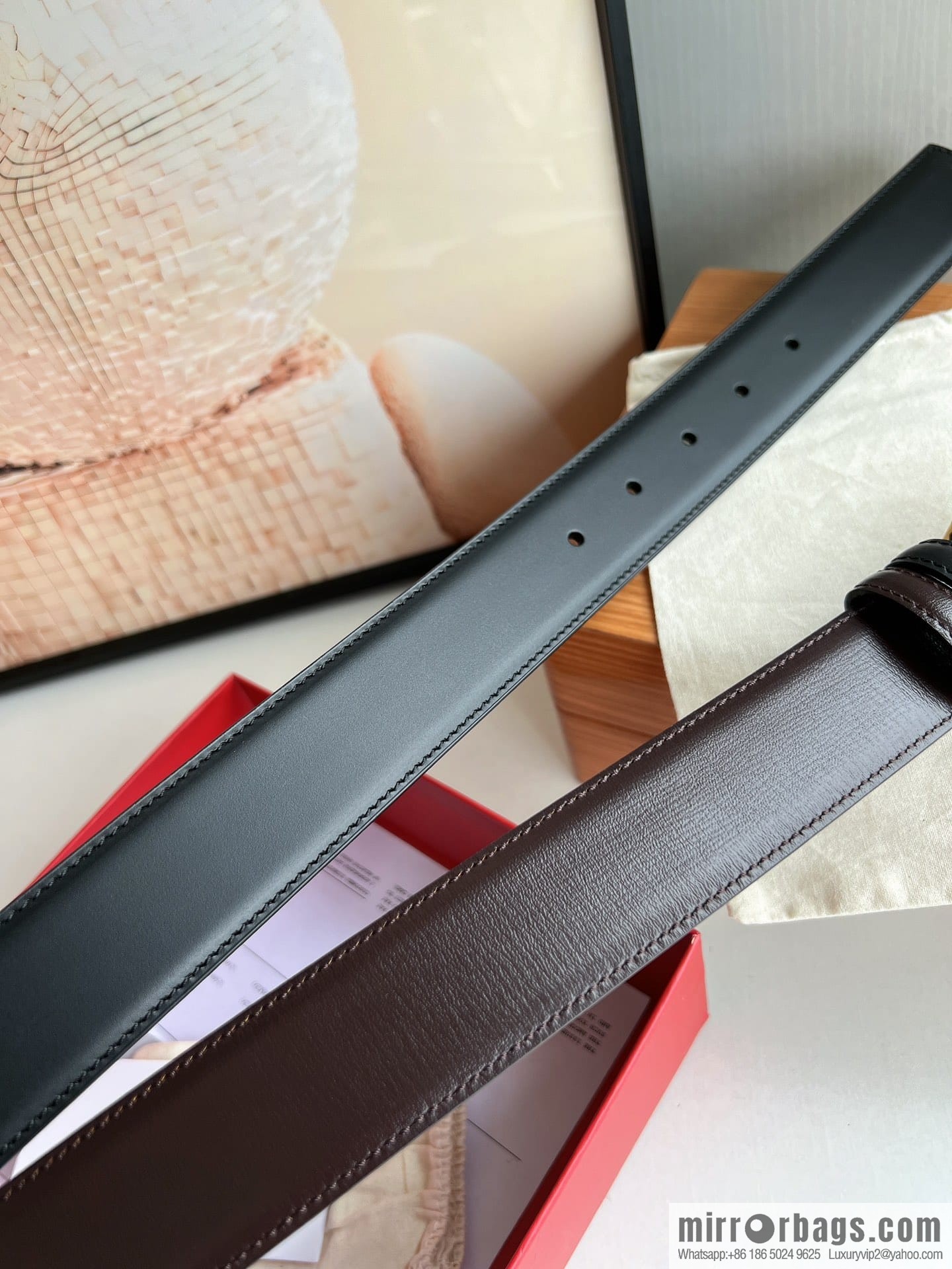 FERRAGAMO Ferragamo, boutique 8-character counter version metal buckle men's 3.5cm belt