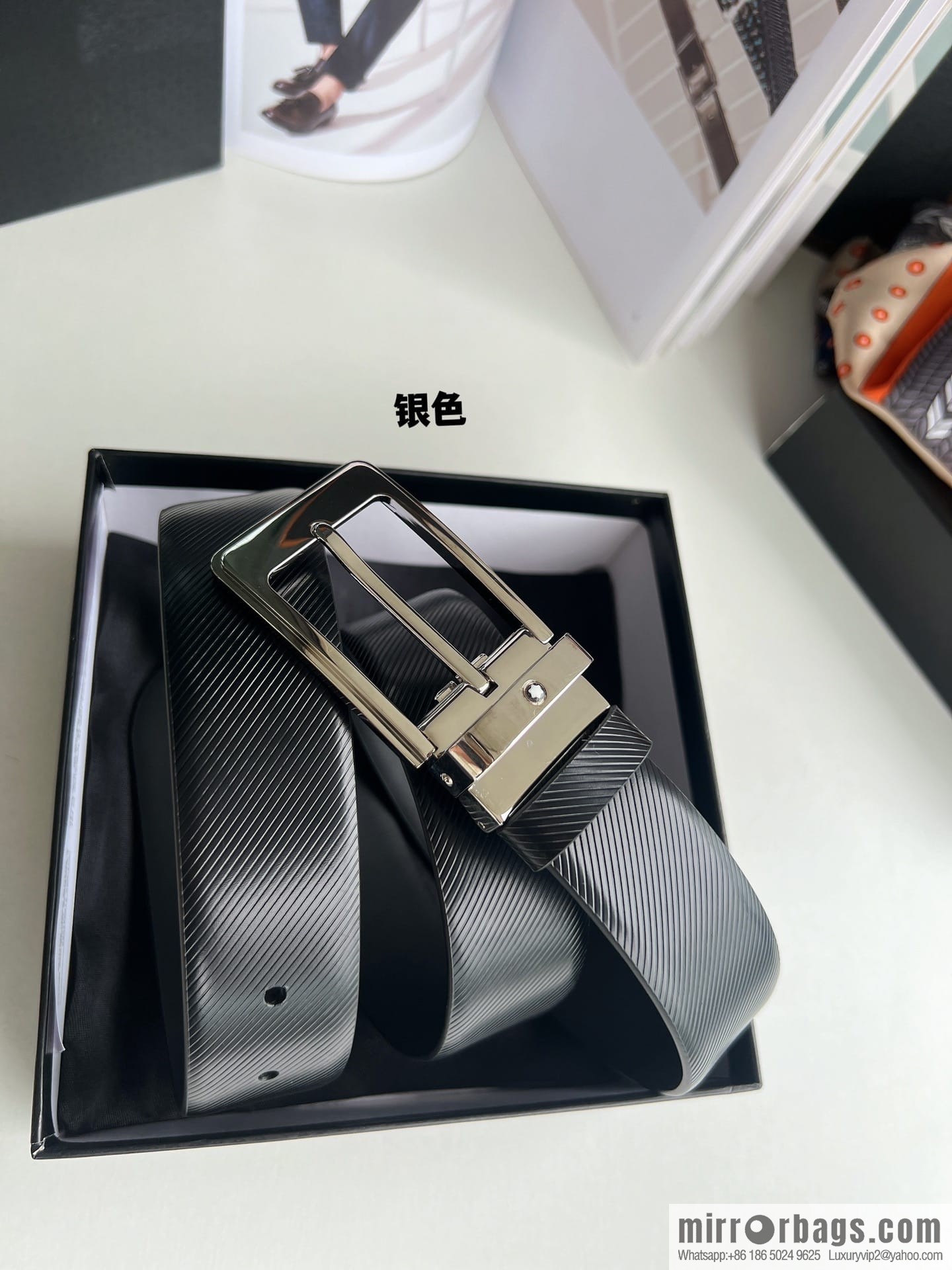 Montblanc, Needle Button Men's 3.5cm Belt