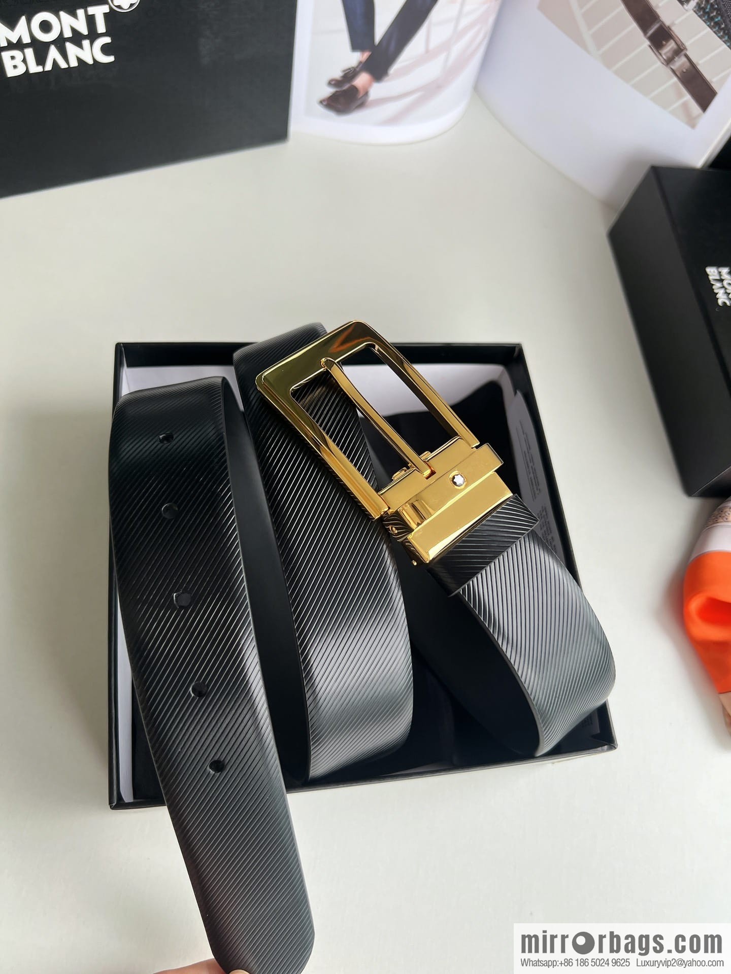 Montblanc, Needle Button Men's 3.5cm Belt