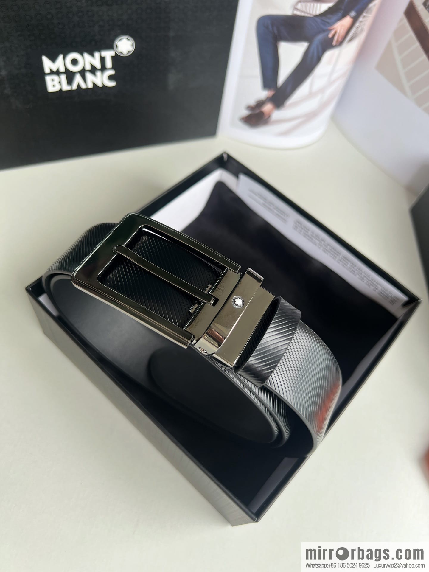 Montblanc, Needle Button Men's 3.5cm Belt