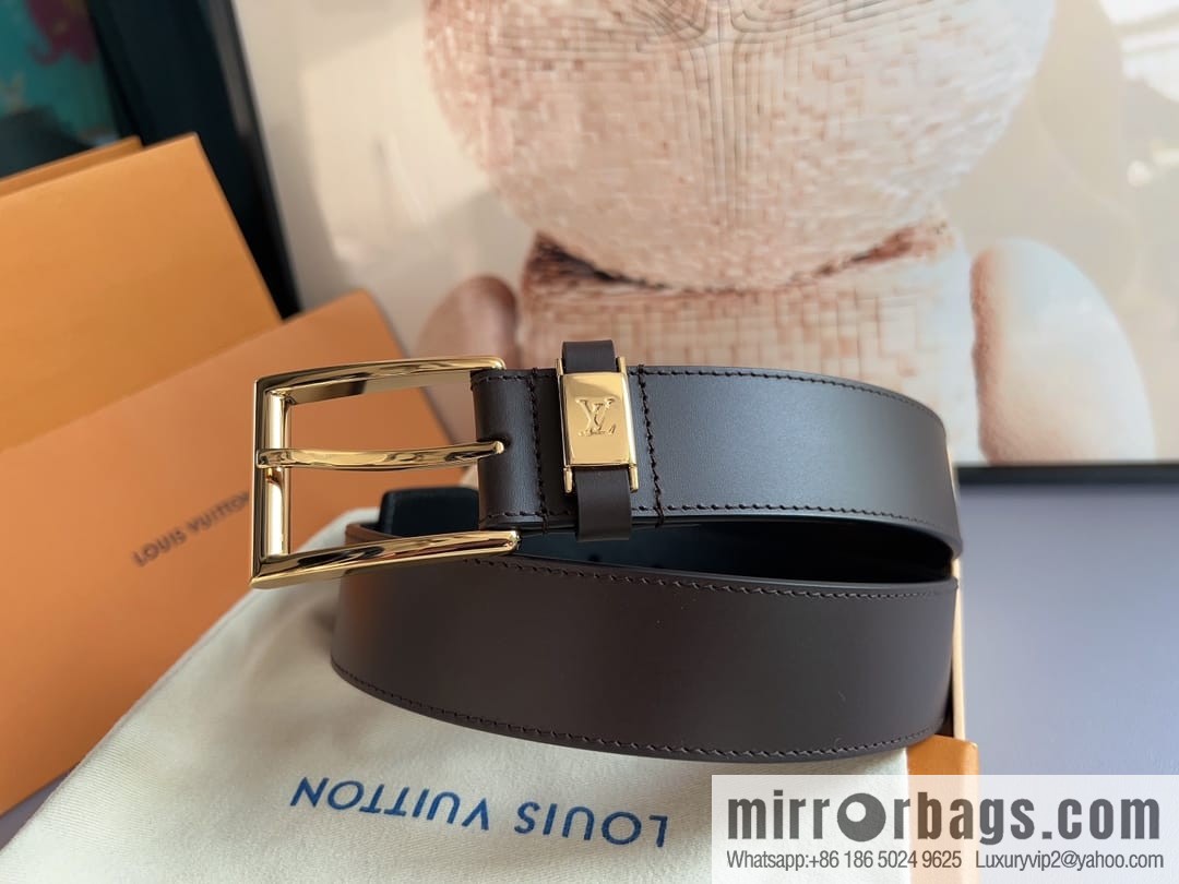 LV/Louis Vuitton, Metal Buckle Men's 35mm Vendome Belt