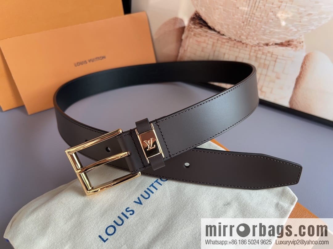 LV/Louis Vuitton, Metal Buckle Men's 35mm Vendome Belt