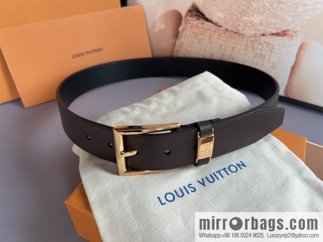 LV/Louis Vuitton, Metal Buckle Men's 35mm Vendome Belt