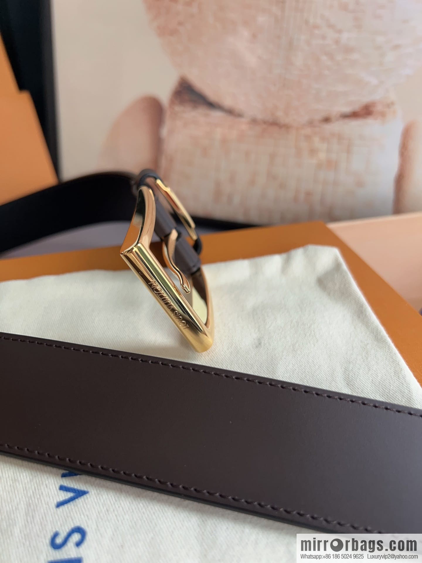 LV/Louis Vuitton, Metal Buckle Men's 35mm Vendome Belt