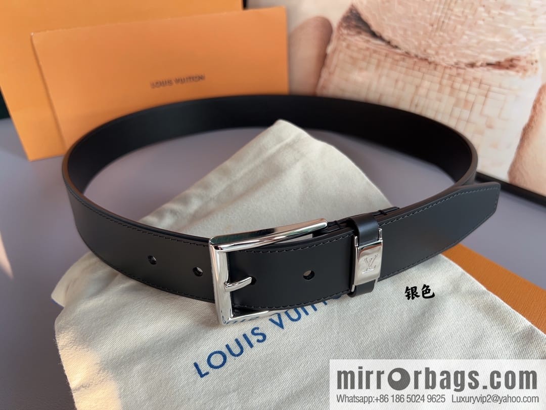 LV/Louis Vuitton, Metal Buckle Men's 35mm Vendome Belt