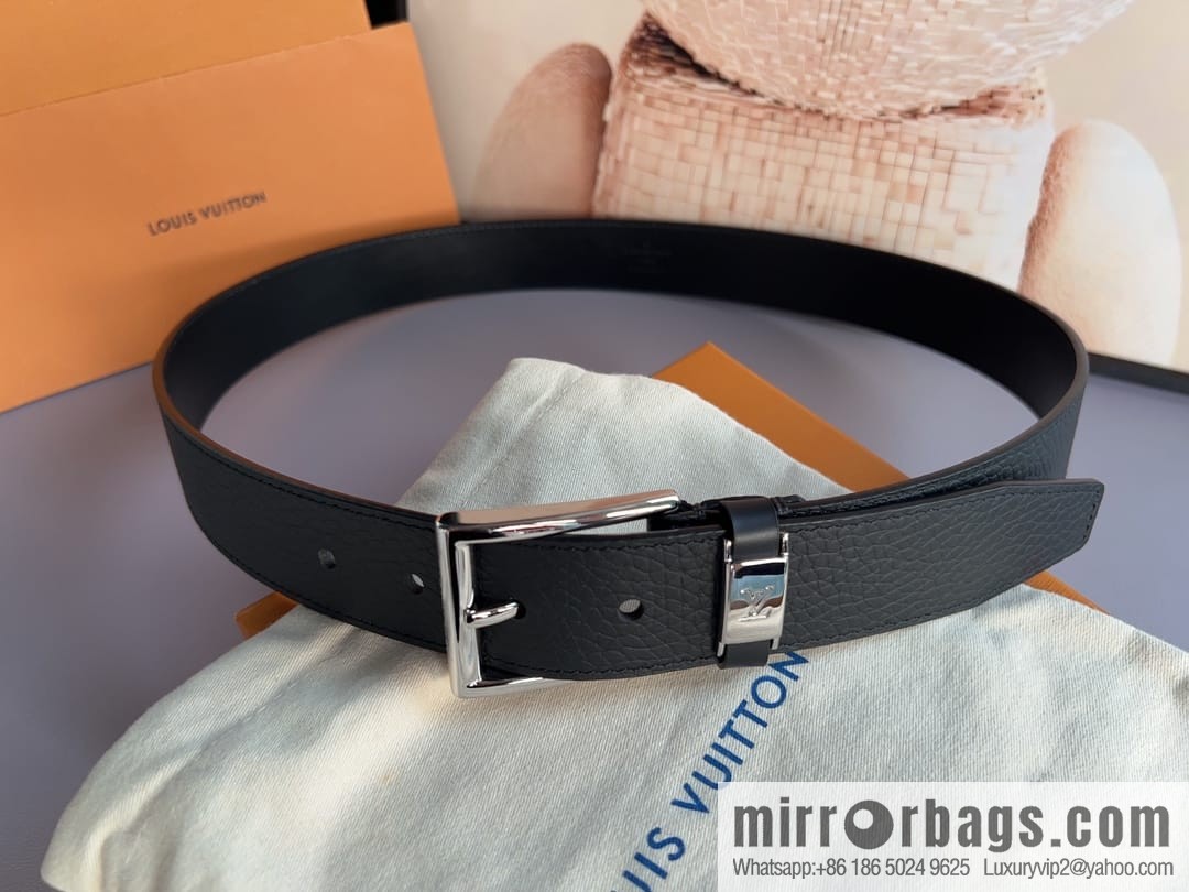 LV/Louis Vuitton, Metal Buckle Men's 35mm Vendome Belt