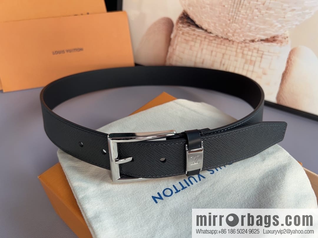 LV/Louis Vuitton, Metal Buckle Men's 35mm Vendome Belt