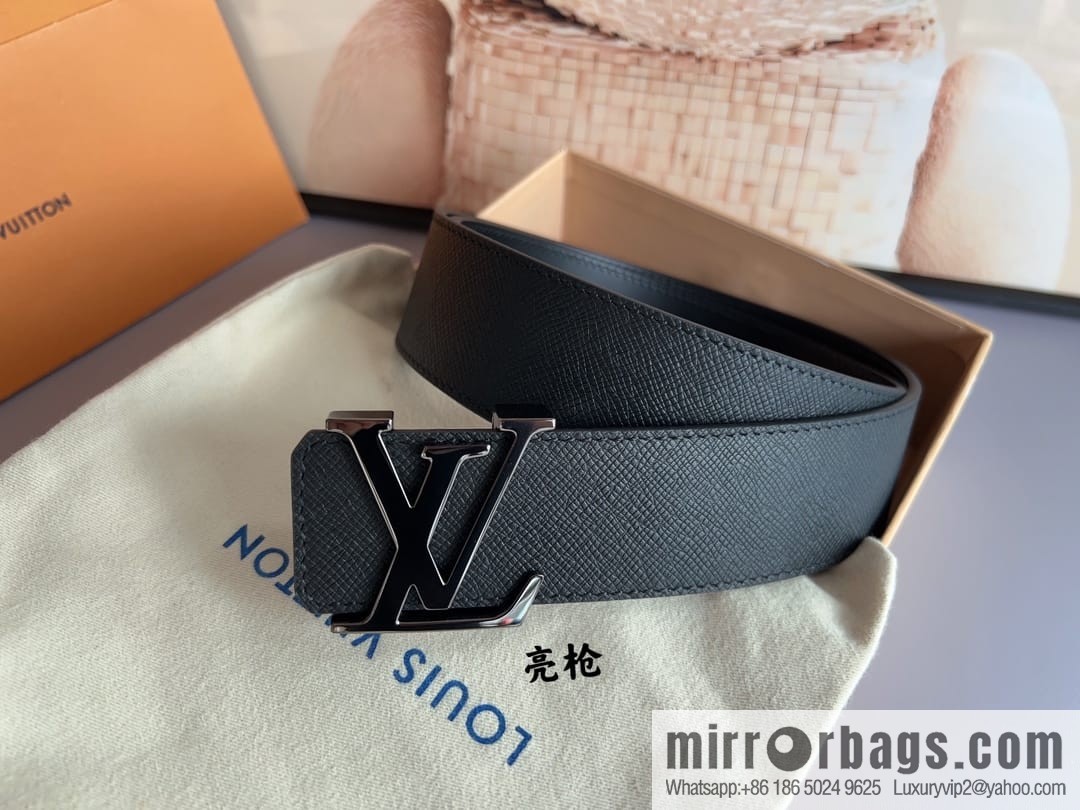 LV/Louis Vuitton, Italy imported high-quality leather hardware men's 4.0cm belt