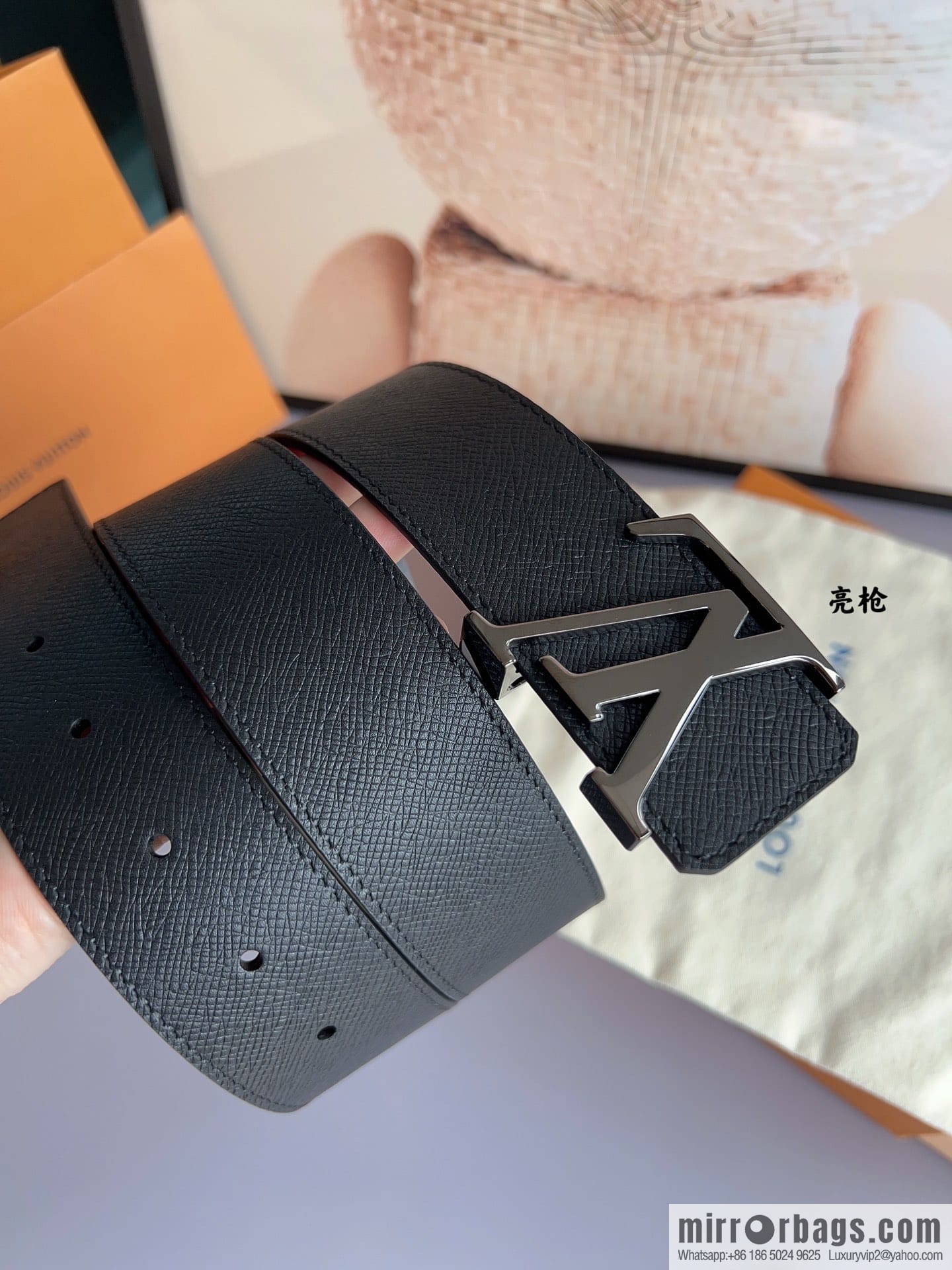 LV/Louis Vuitton, Italy imported high-quality leather hardware men's 4.0cm belt