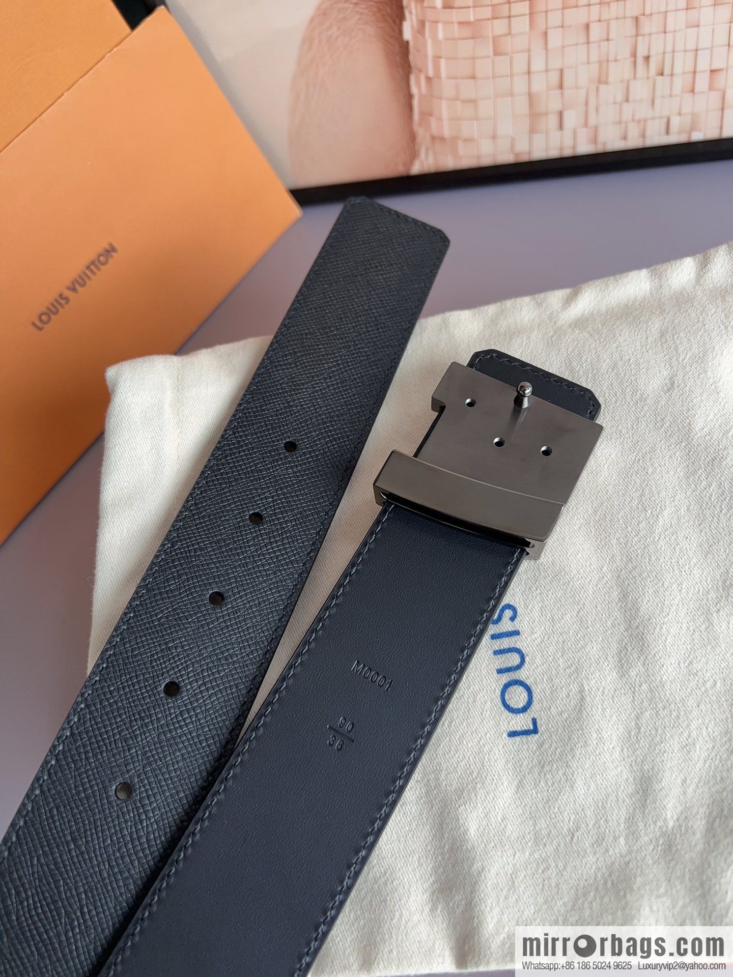 LV/Louis Vuitton, Italy imported high-quality leather hardware men's 4.0cm belt