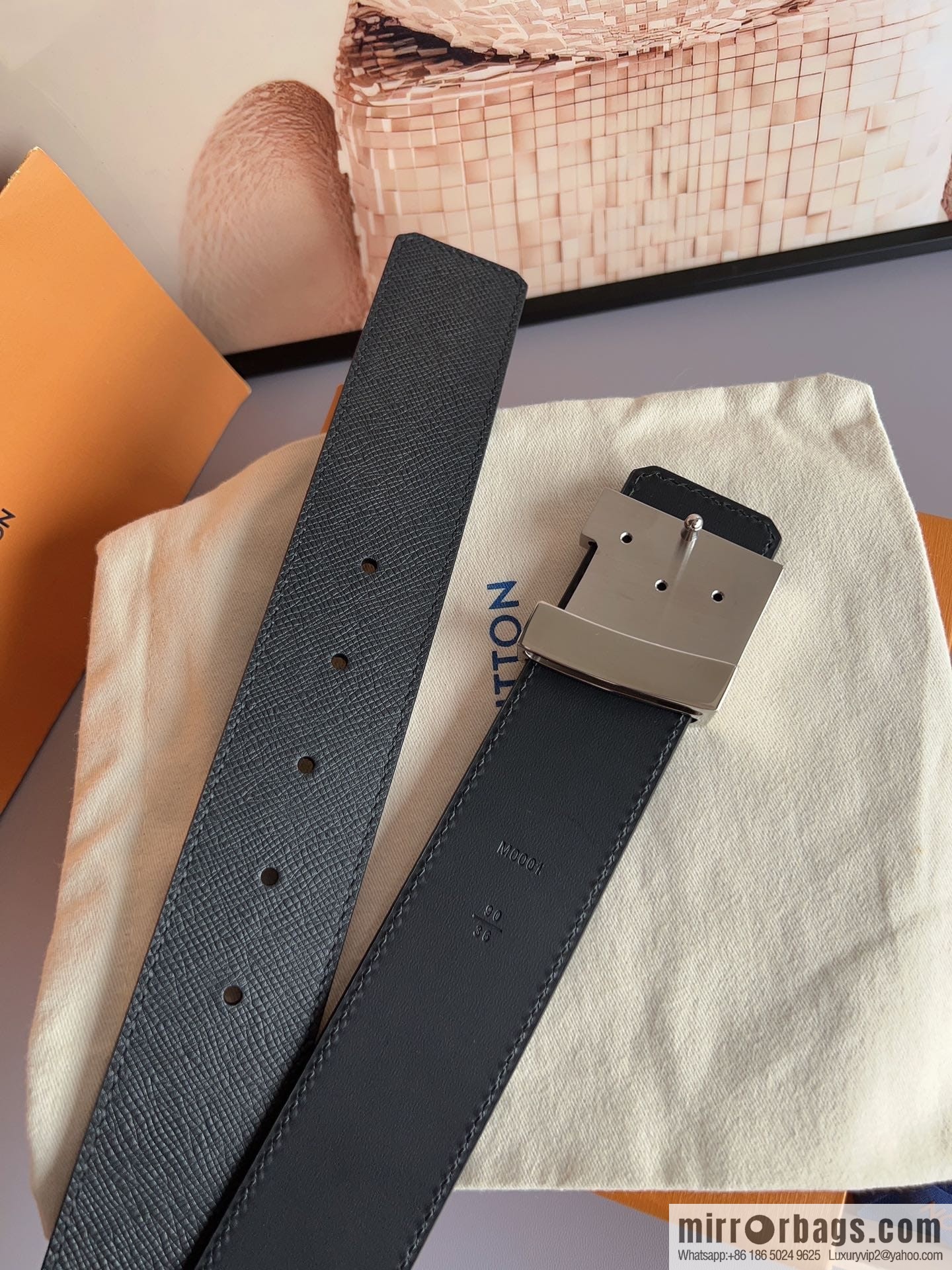 LV/Louis Vuitton, Italy imported high-quality leather hardware men's 4.0cm belt