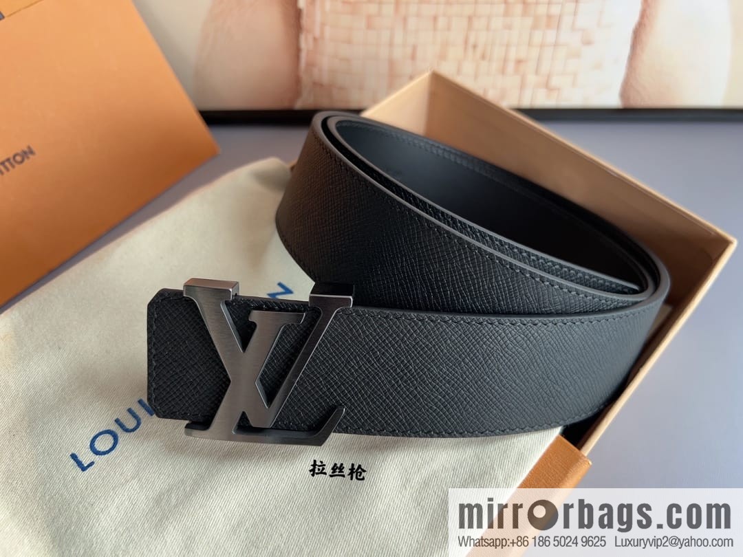 LV/Louis Vuitton, selected Italian imported high-quality leather hardware craftsmanship men's 4.0cm belt