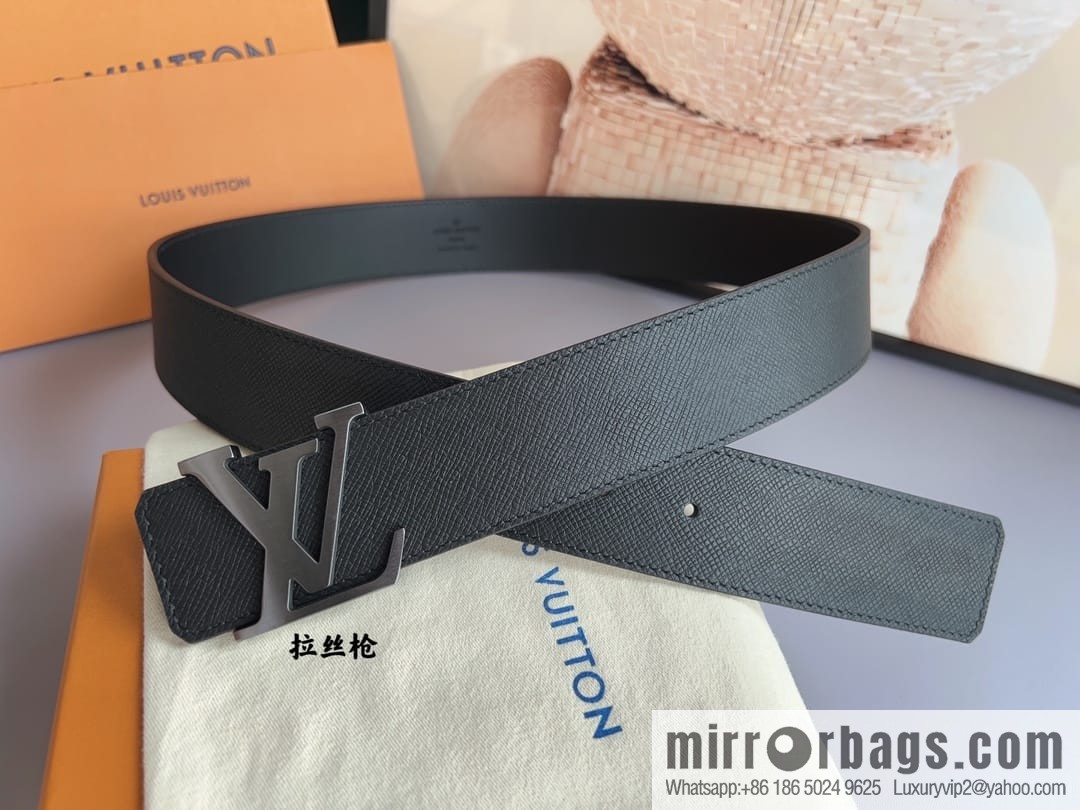 LV/Louis Vuitton, selected Italian imported high-quality leather hardware craftsmanship men's 4.0cm belt