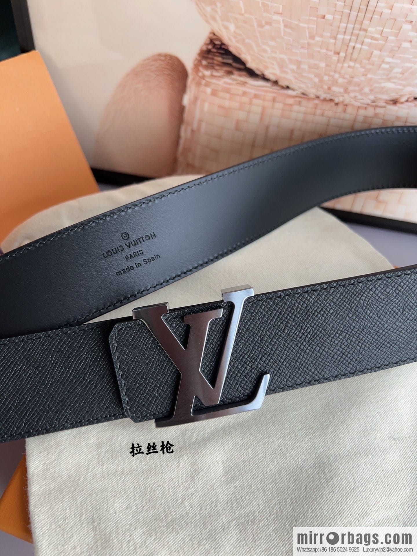 LV/Louis Vuitton, selected Italian imported high-quality leather hardware craftsmanship men's 4.0cm belt