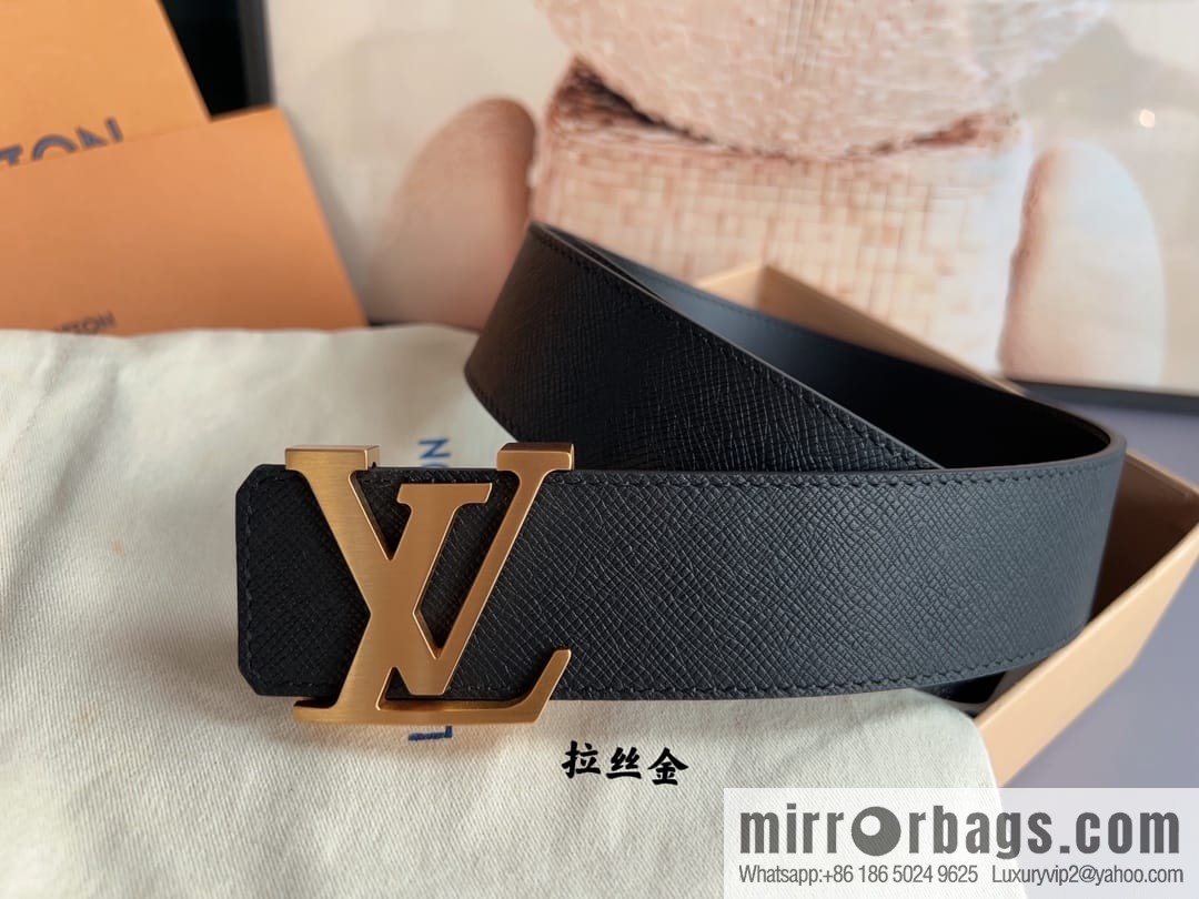 LV/Louis Vuitton, selected Italian imported high-quality leather hardware craftsmanship men's 4.0cm belt