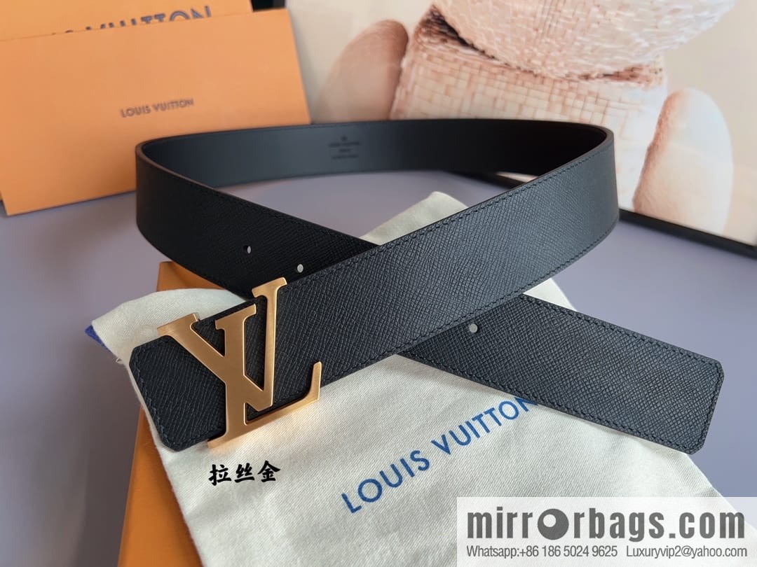 LV/Louis Vuitton, selected Italian imported high-quality leather hardware craftsmanship men's 4.0cm belt
