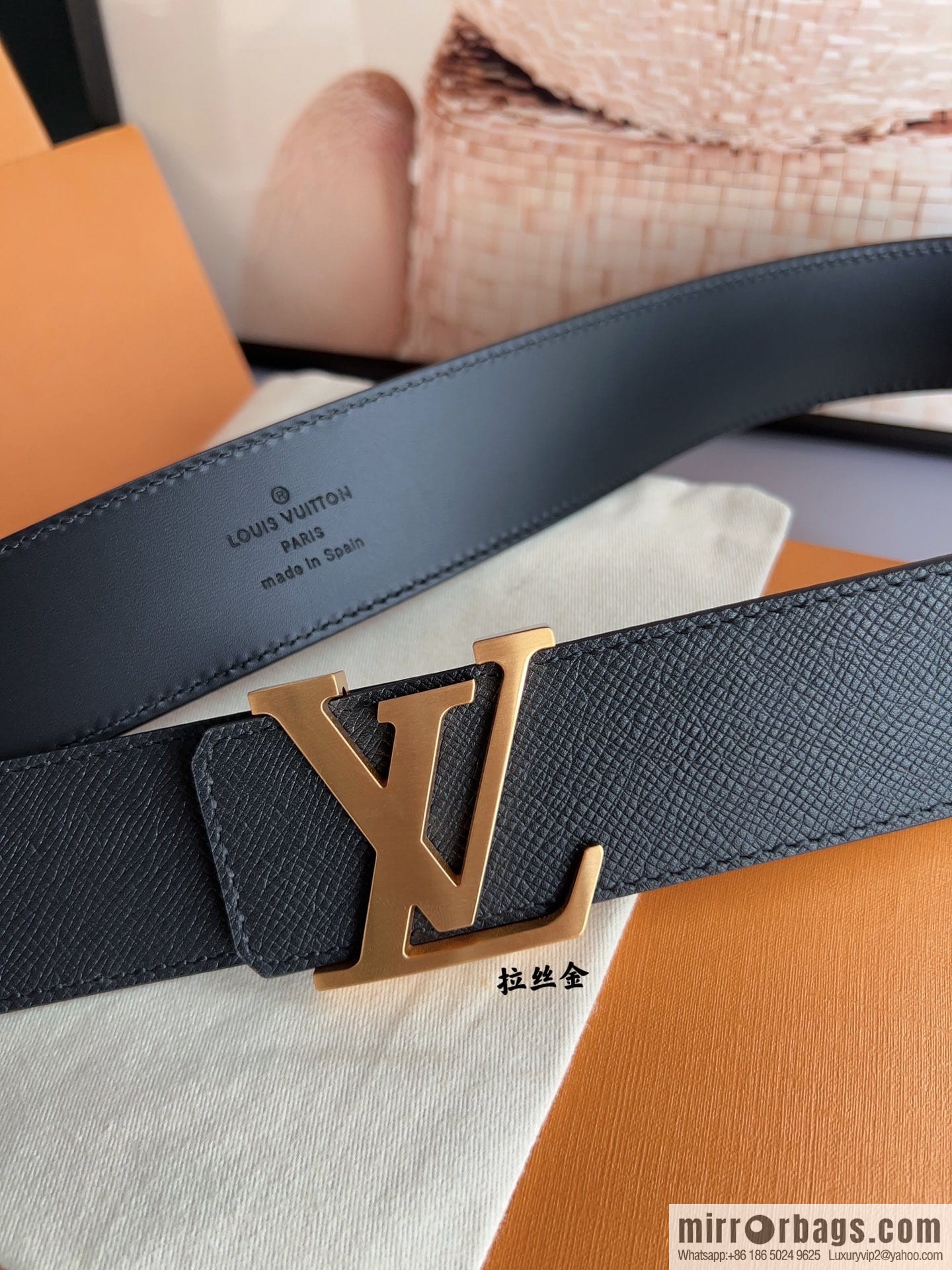 LV/Louis Vuitton, selected Italian imported high-quality leather hardware craftsmanship men's 4.0cm belt