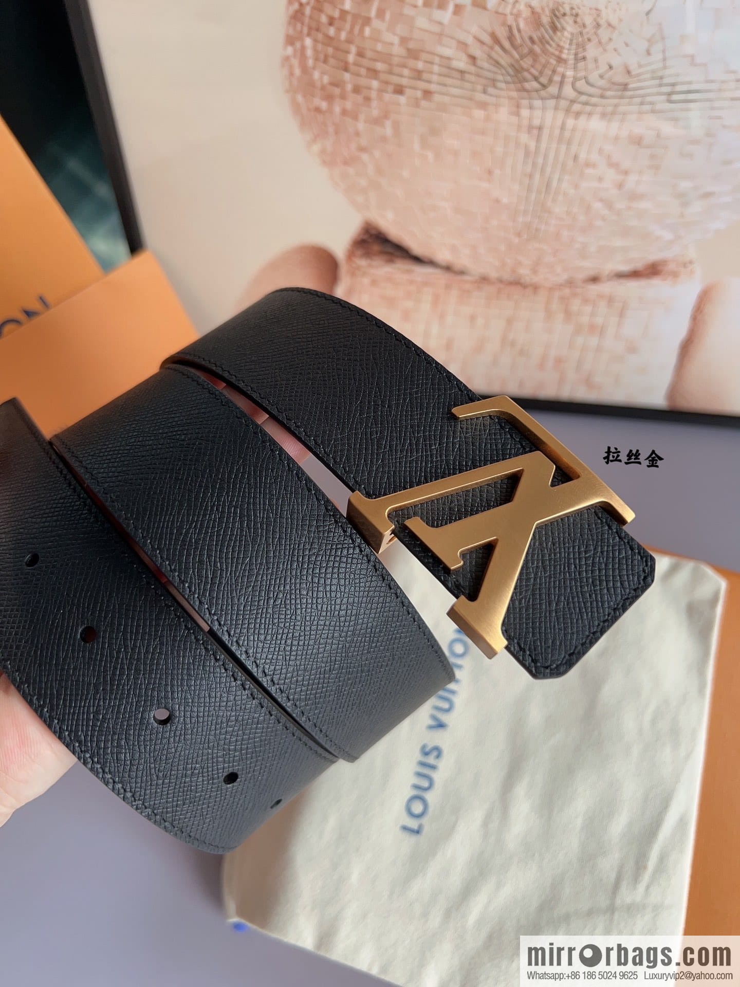 LV/Louis Vuitton, selected Italian imported high-quality leather hardware craftsmanship men's 4.0cm belt