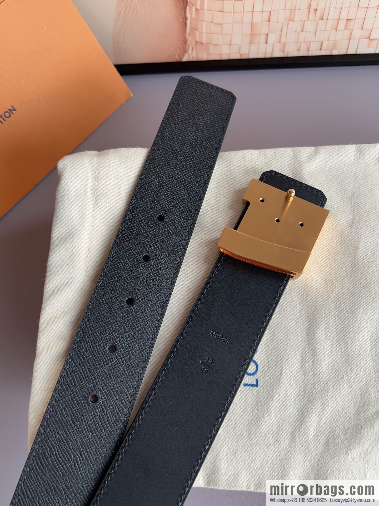 LV/Louis Vuitton, selected Italian imported high-quality leather hardware craftsmanship men's 4.0cm belt