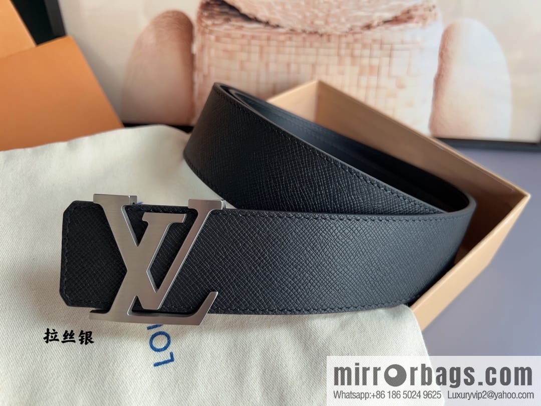 LV/Louis Vuitton, selected Italian imported high-quality leather hardware craftsmanship men's 4.0cm belt