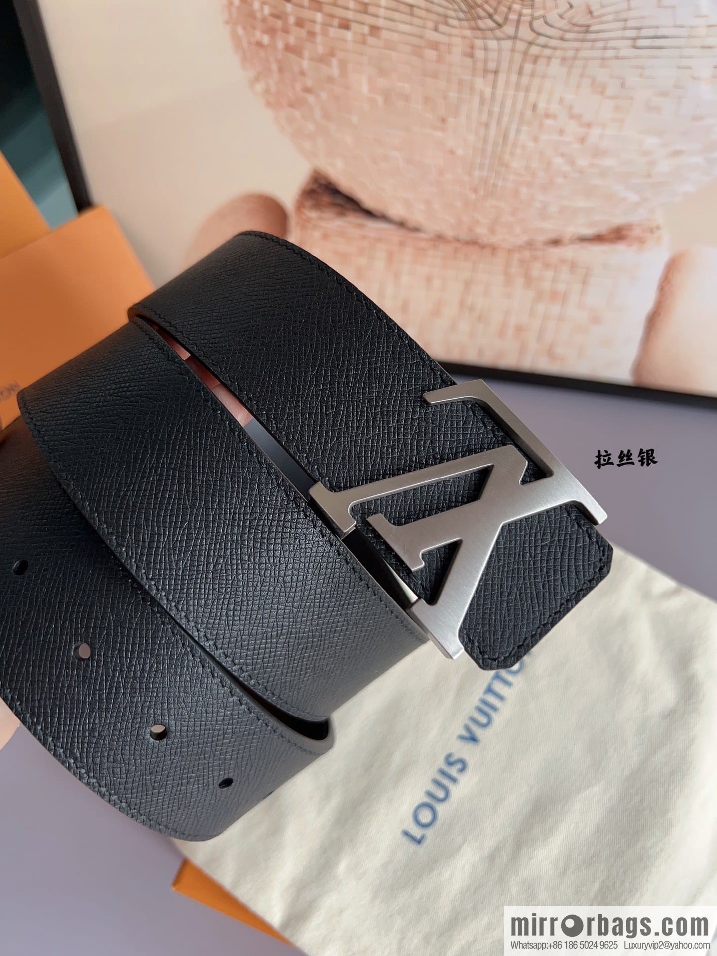 LV/Louis Vuitton, selected Italian imported high-quality leather hardware craftsmanship men's 4.0cm belt