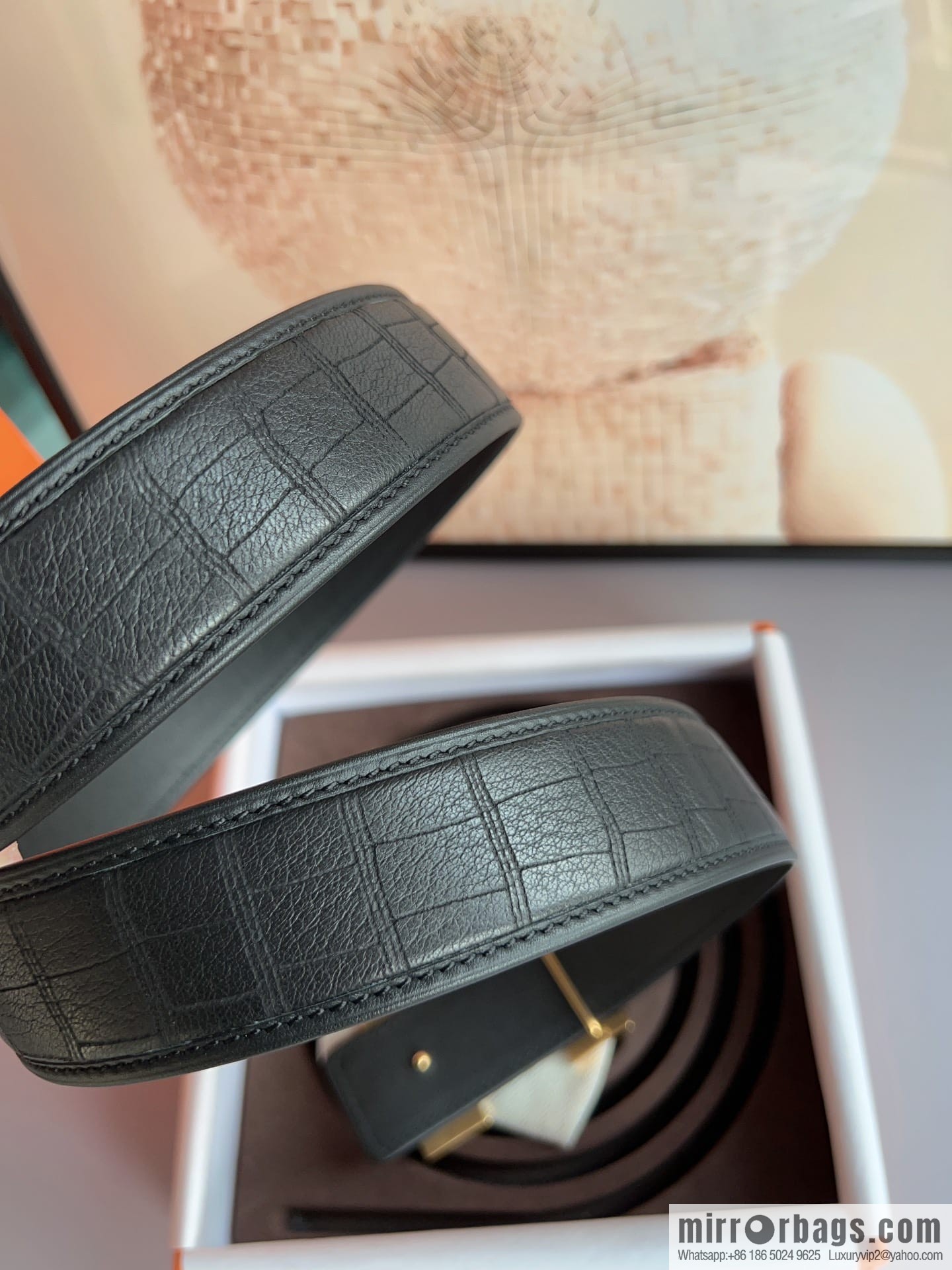 Hermes, Stainless Steel H with Diamond Buckle Men's 3.8cm Belt