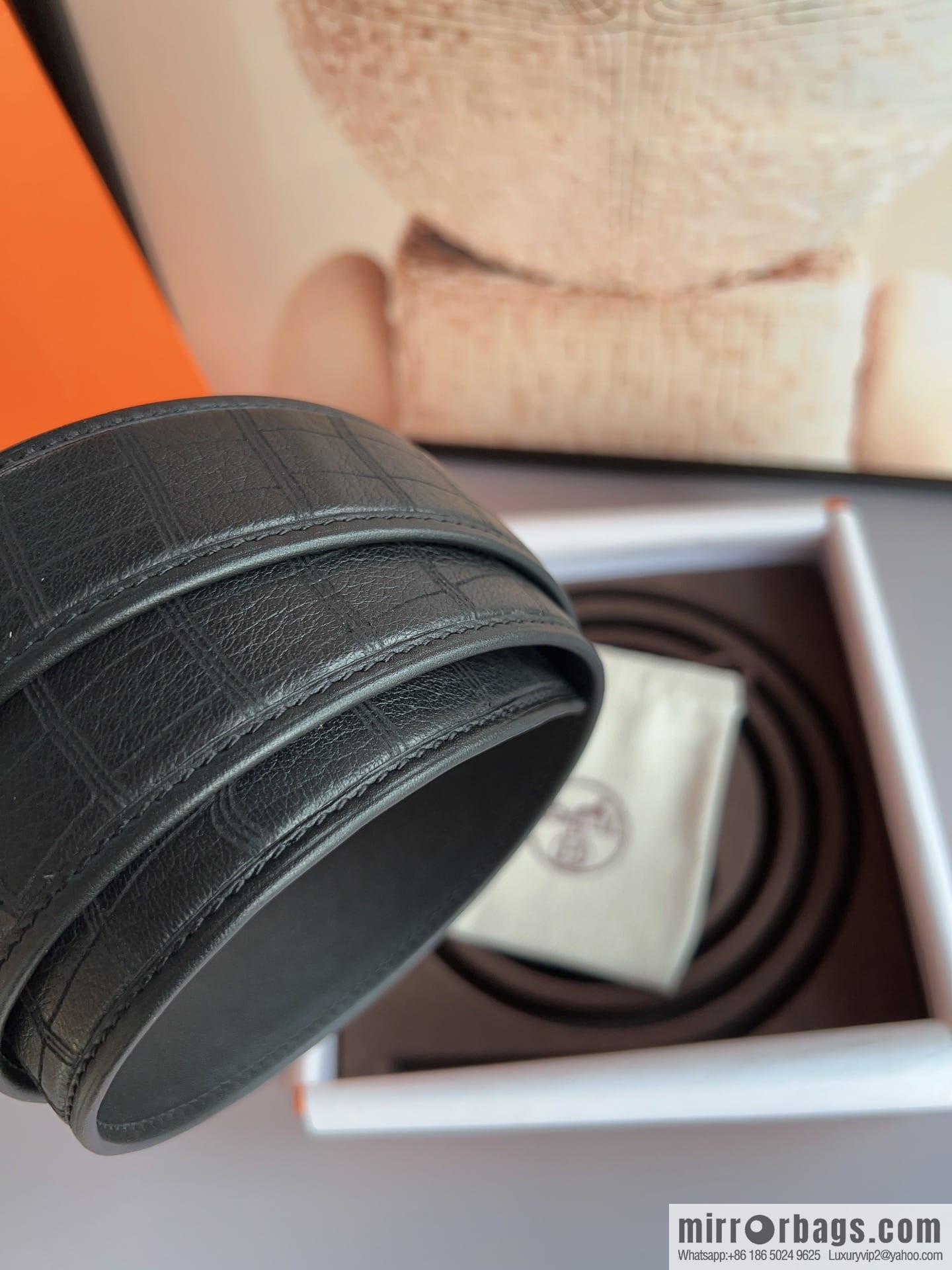 Hermes, Stainless Steel H with Diamond Buckle Men's 3.8cm Belt