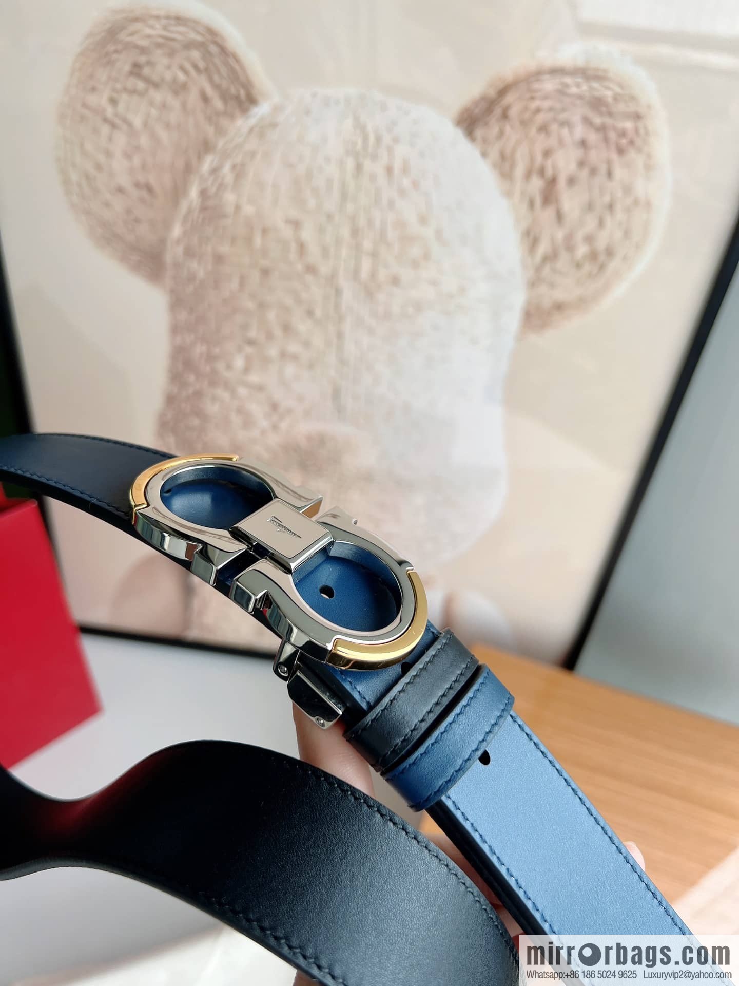 Salvatore Ferragamo, Metal Buckle Men's Business Belt 3.5cm