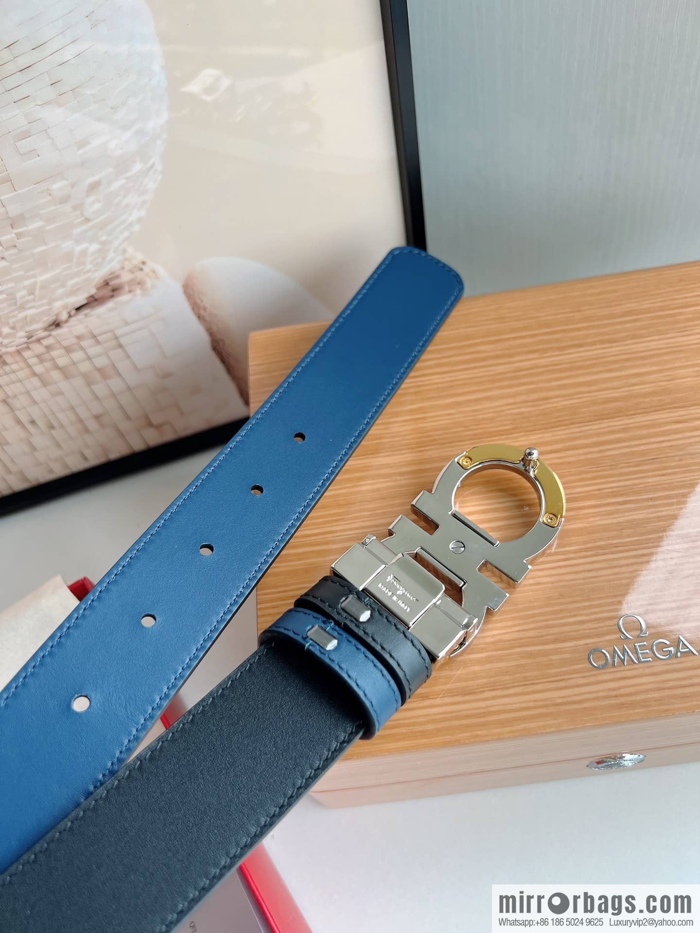 Salvatore Ferragamo, Metal Buckle Men's Business Belt 3.5cm