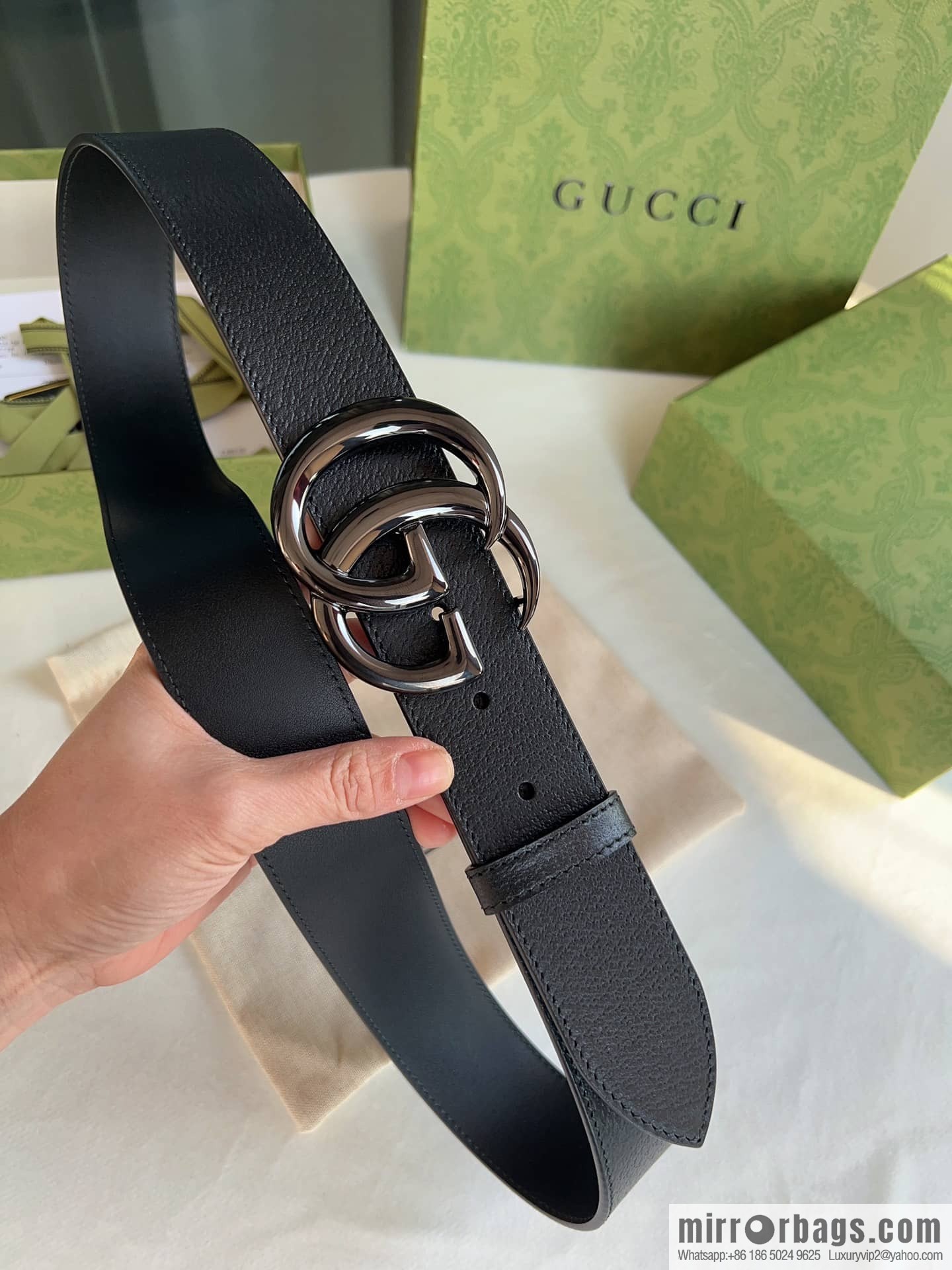 Gucci Gucci, men's 3.8cm belt made of imported cowhide Seiko