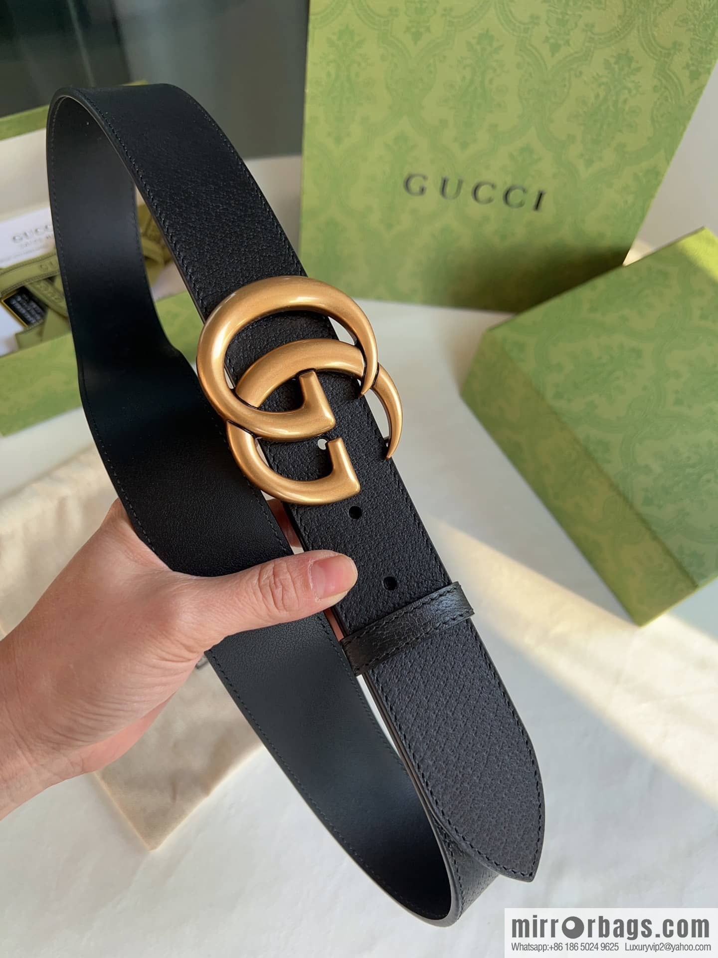 Gucci Gucci, men's 3.8cm belt made of imported cowhide Seiko