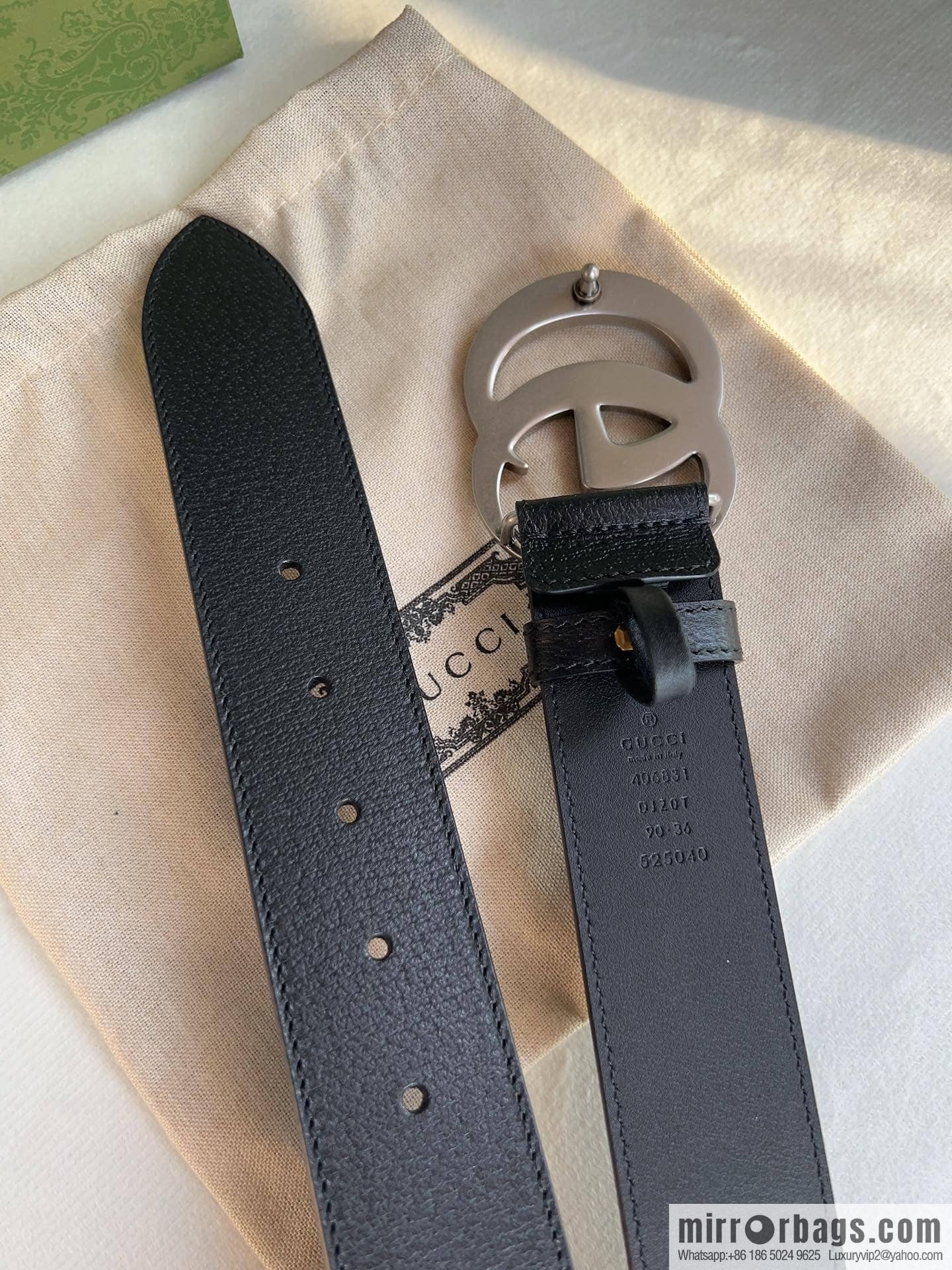 Gucci Gucci, men's 3.8cm belt made of imported cowhide Seiko