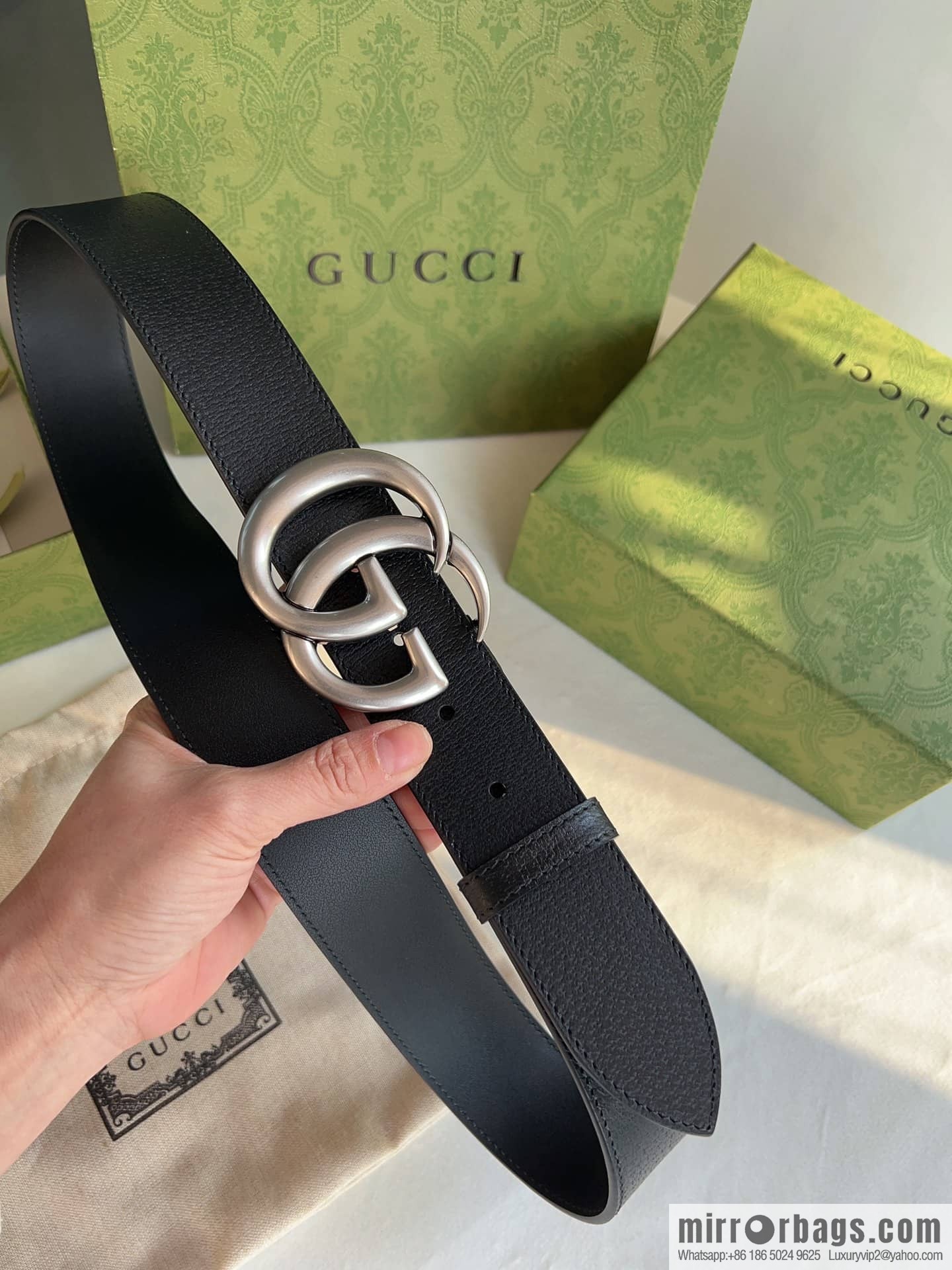 Gucci Gucci, men's 3.8cm belt made of imported cowhide Seiko