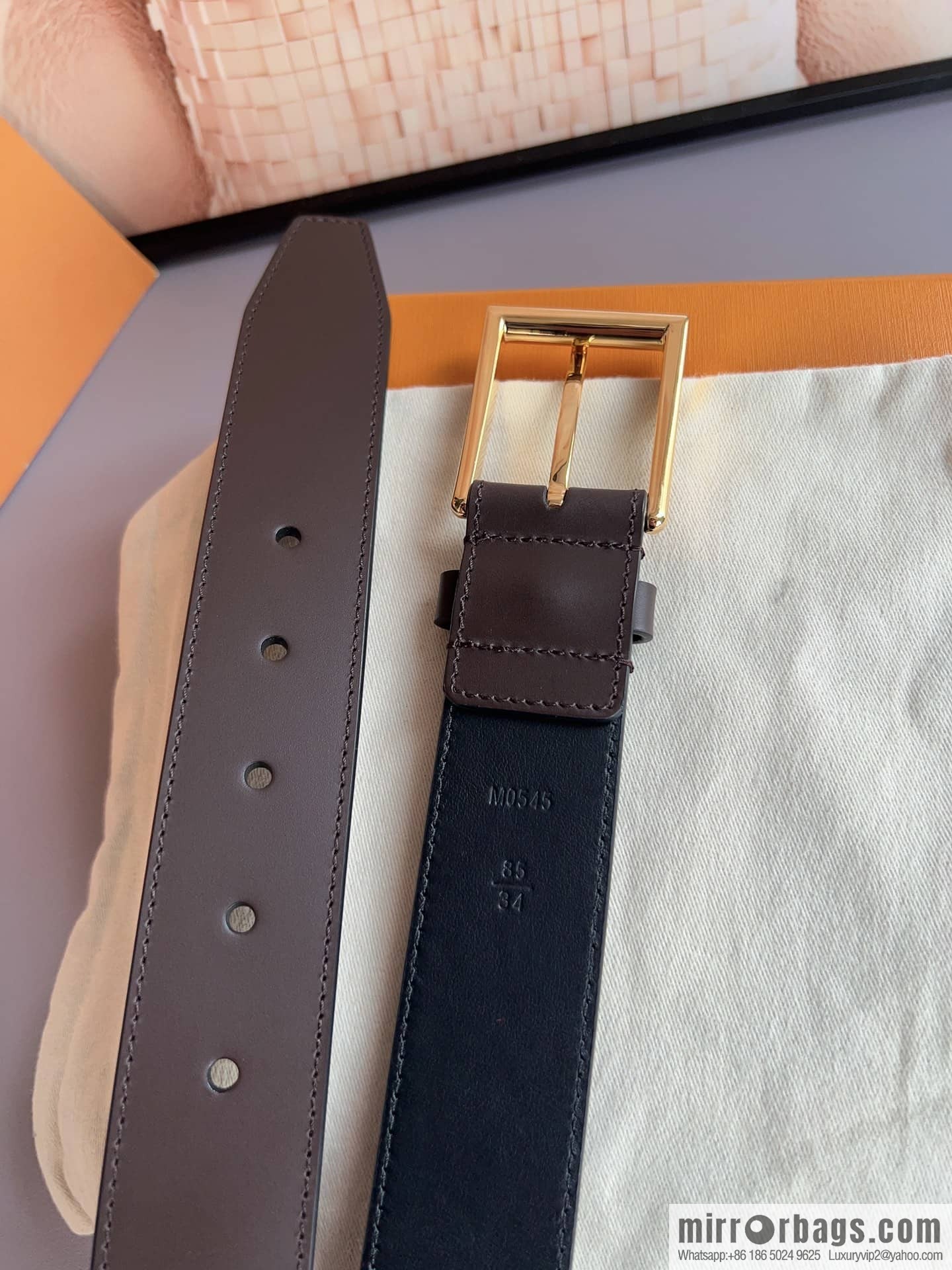 LV/Louis Vuitton, Men's Vendome Belt with Letter Inscription