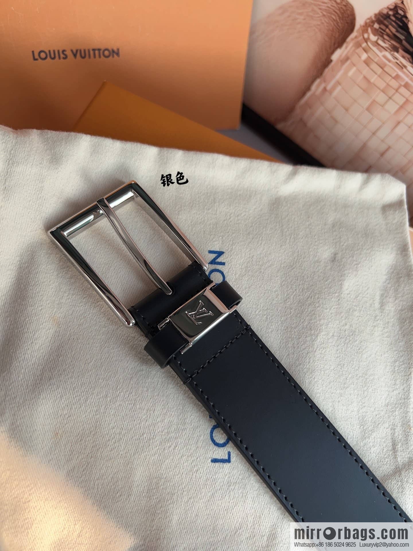 LV/Louis Vuitton, Men's Vendome Belt with Letter Inscription