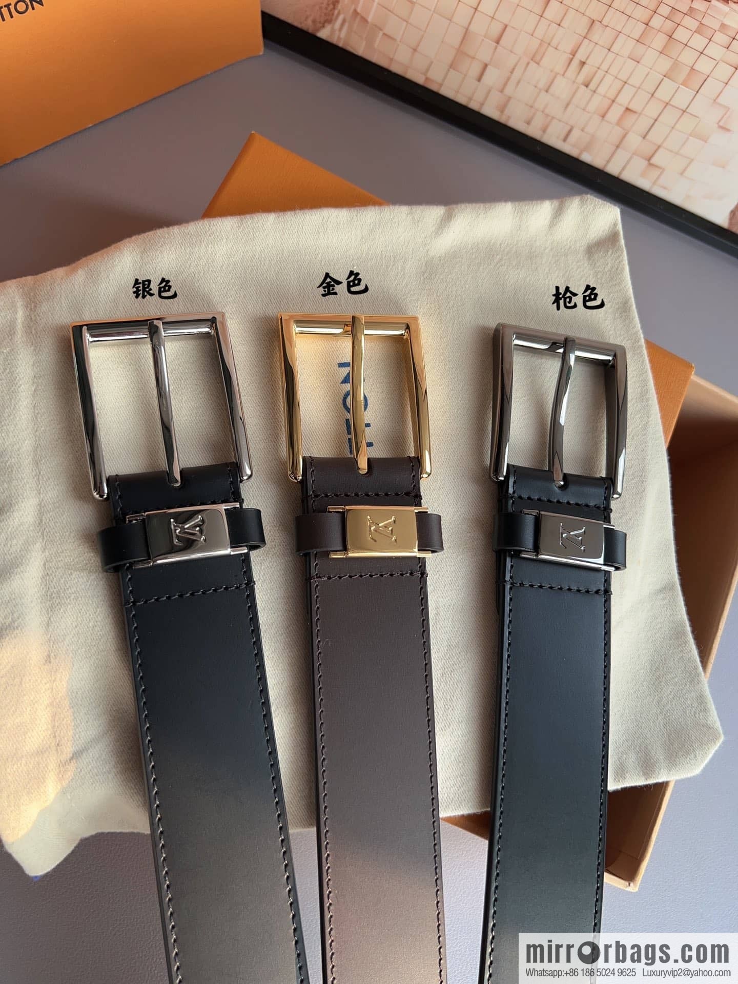 LV/Louis Vuitton, Men's Vendome Belt with Letter Inscription