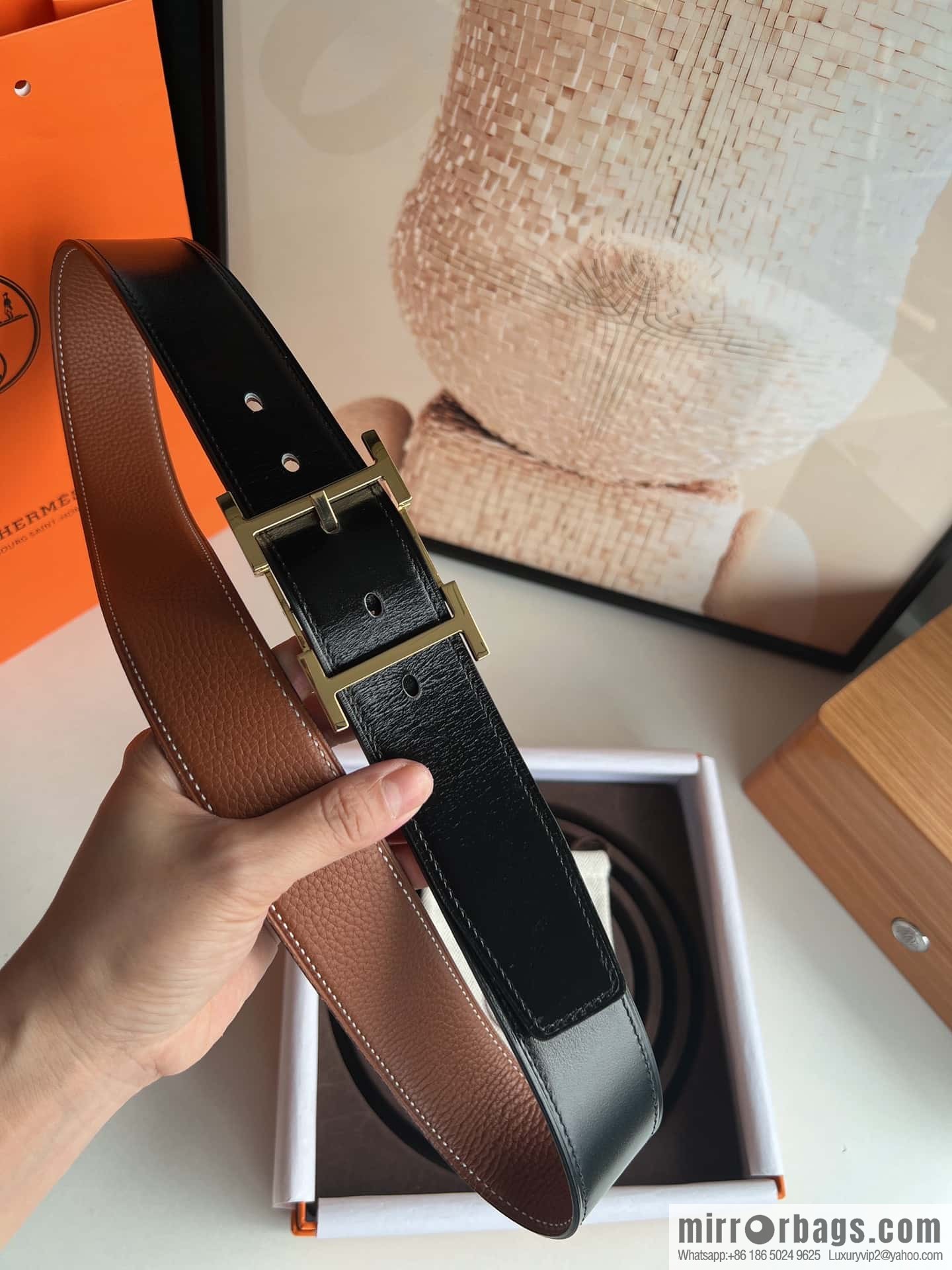 Hermes Hermes 40mm Nathan Double Sided External Belt