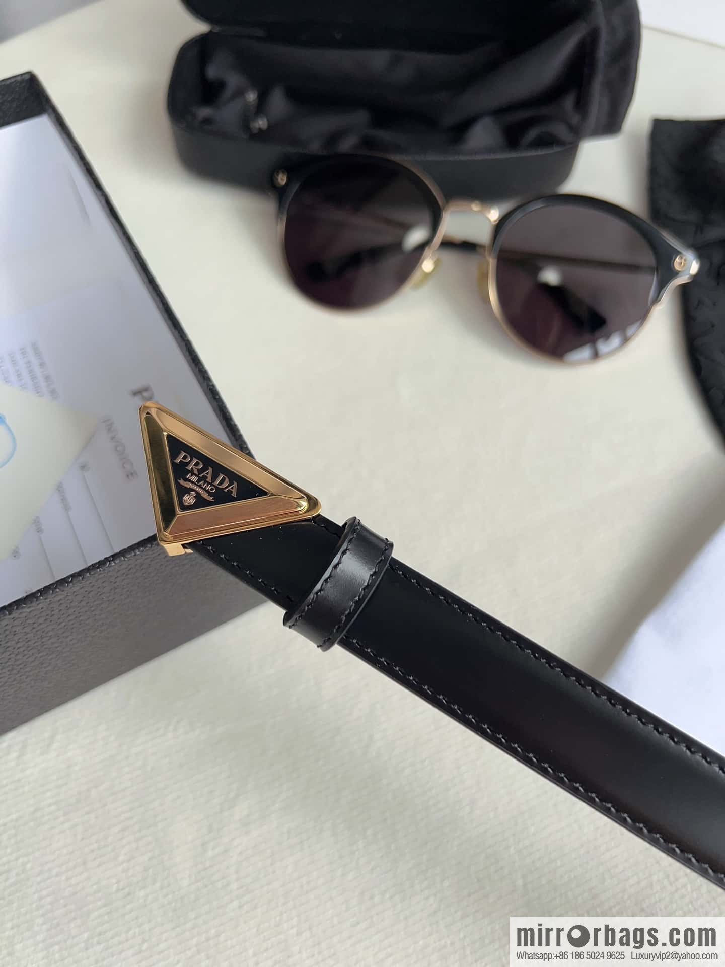 PRADA, metal buckle with iconic triangular logo women's 2.0cm belt
