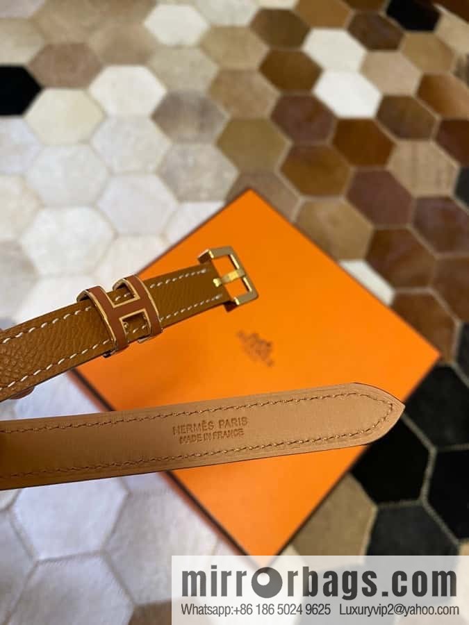 Hermes Pop H15 calfskin thin belt 15mm