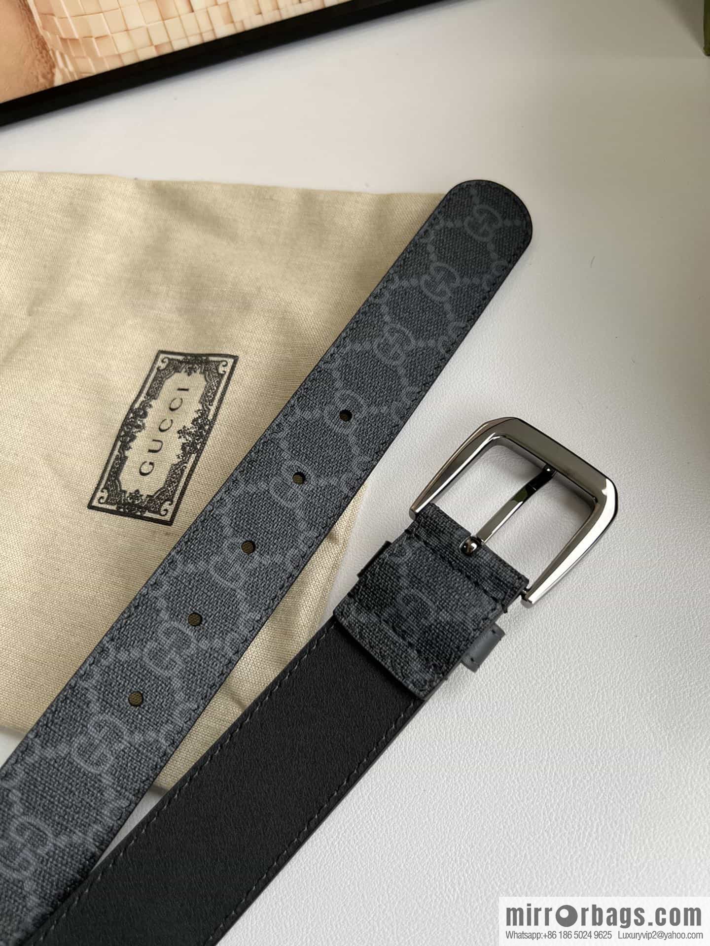 Gucci Gucci GG Supreme canvas GG monogram pattern men's classic belt 3.5cm.