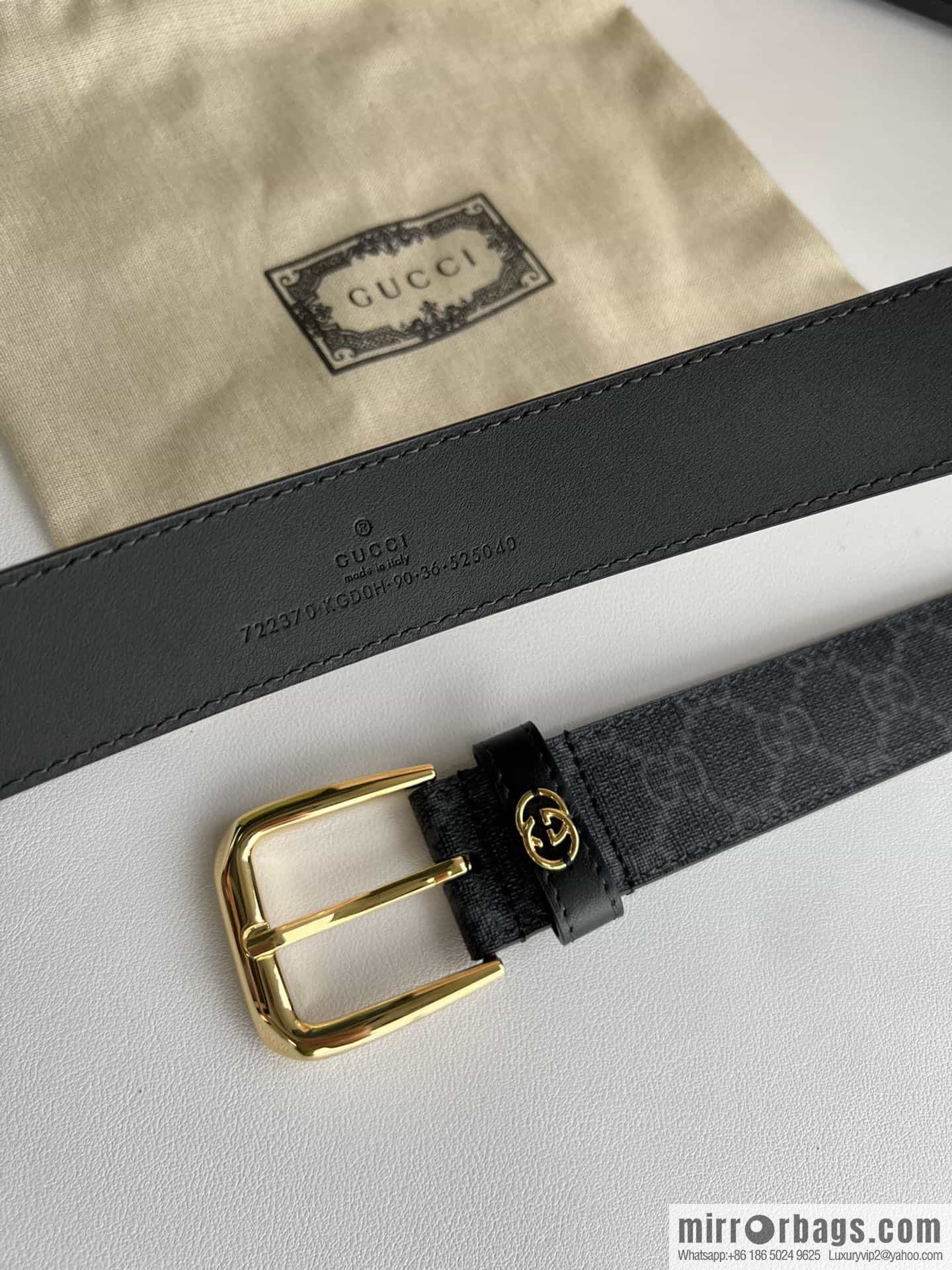Gucci Gucci GG Supreme canvas GG monogram pattern men's classic belt 3.5cm.