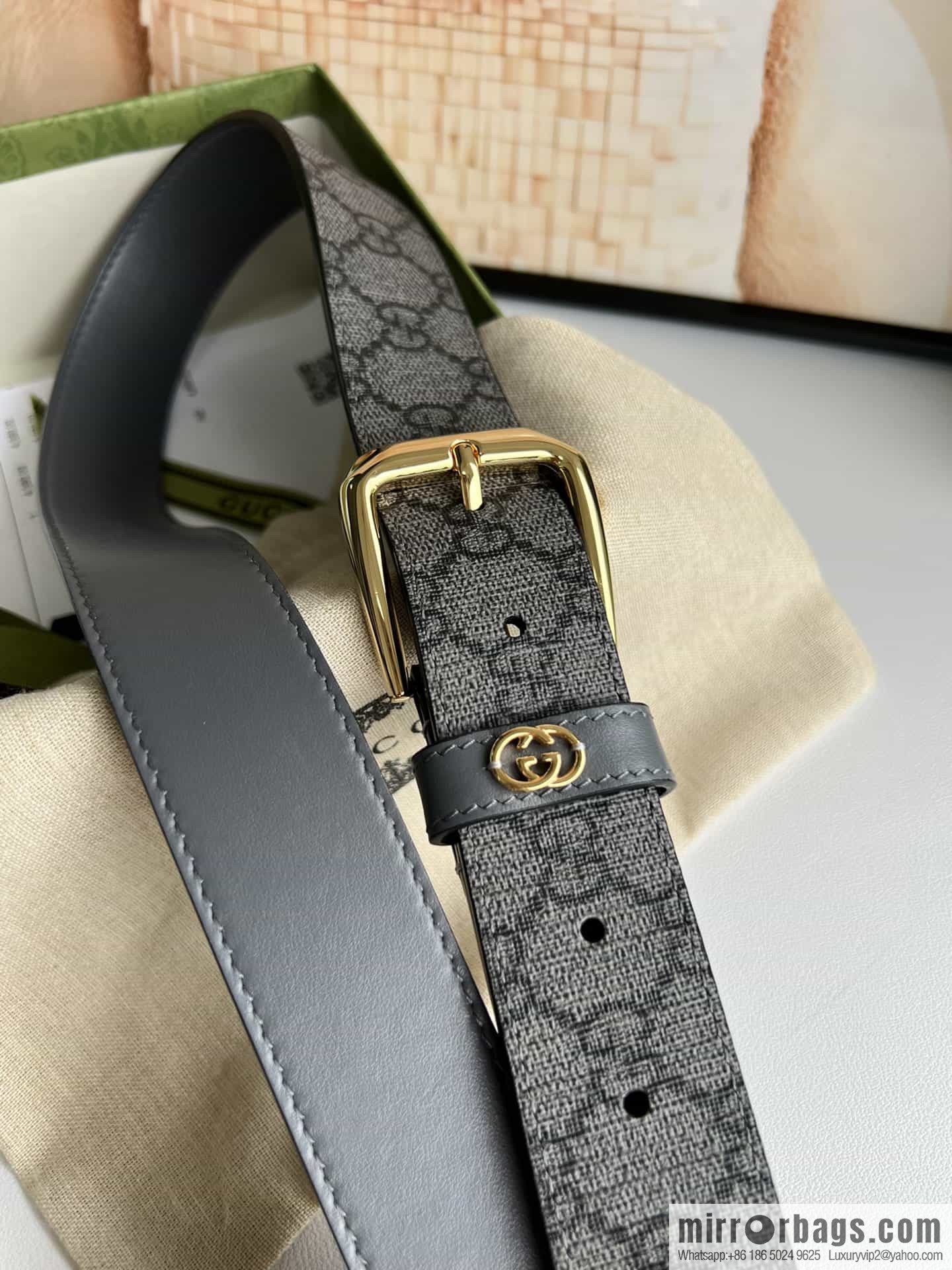 Gucci Gucci GG Supreme canvas GG monogram pattern men's classic belt 3.5cm.