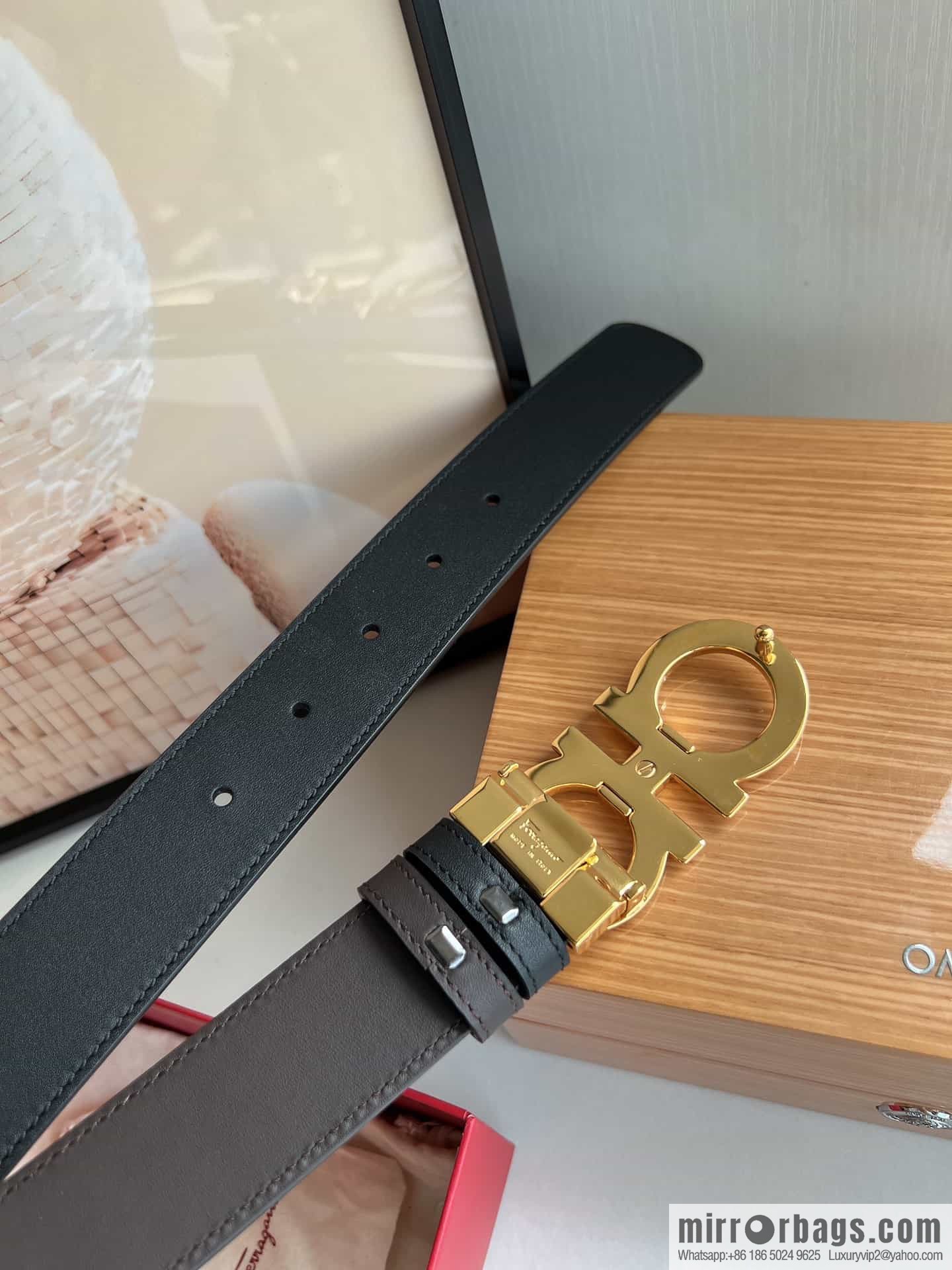 Ferragamo Ferragamo, Boutique Men's 3.5cm Belt