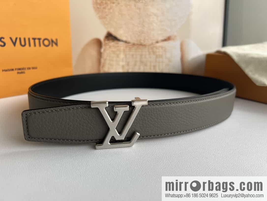 LV/Louis Vuitton Heritagex Double Sided Belt Select Grain Leather Belt 35mm