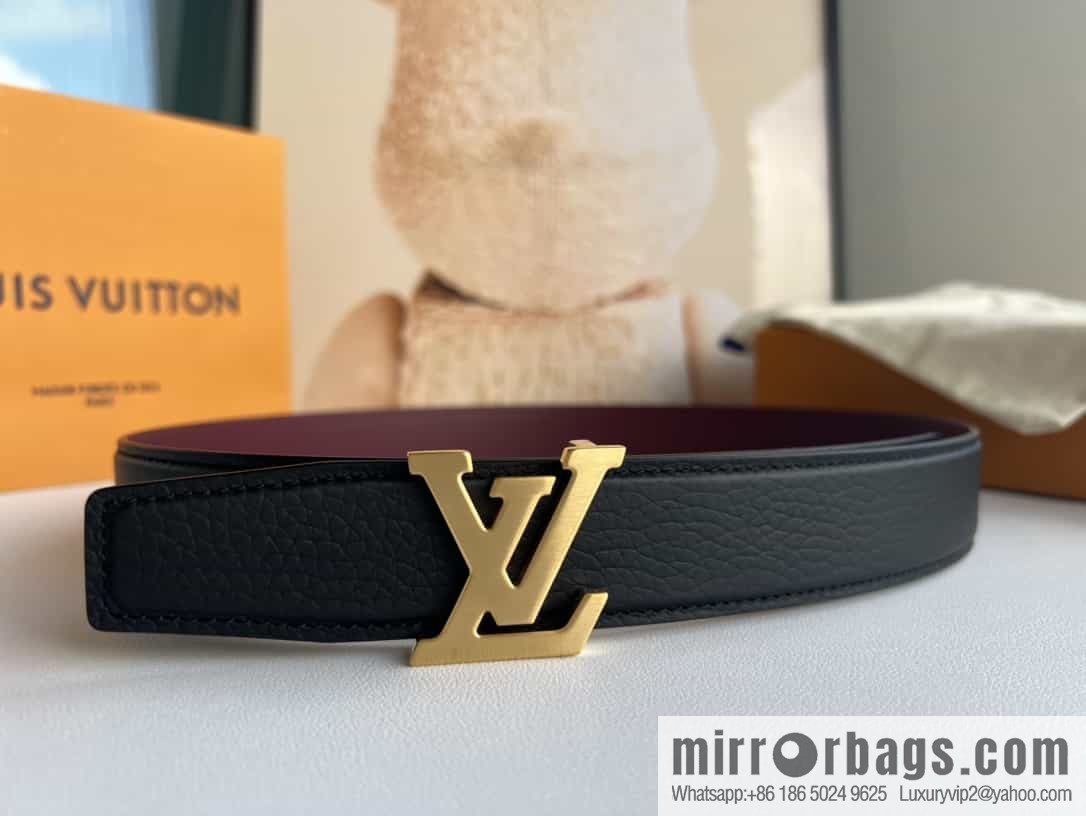LV/Louis Vuitton Heritagex Double Sided Belt Select Grain Leather Belt 35mm