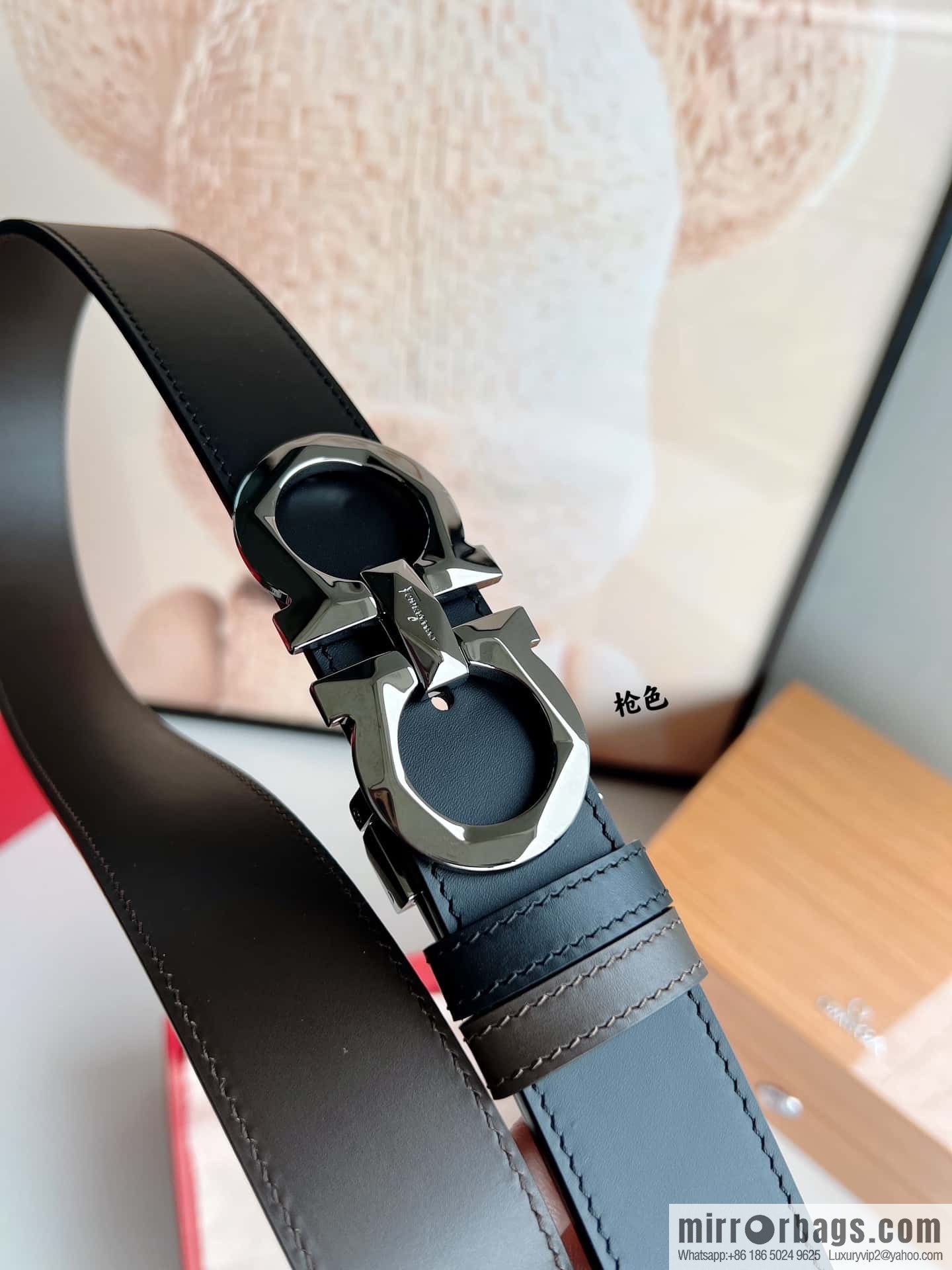 Ferragamo Ferragamo, first layer calfskin men's 3.5cm belt
