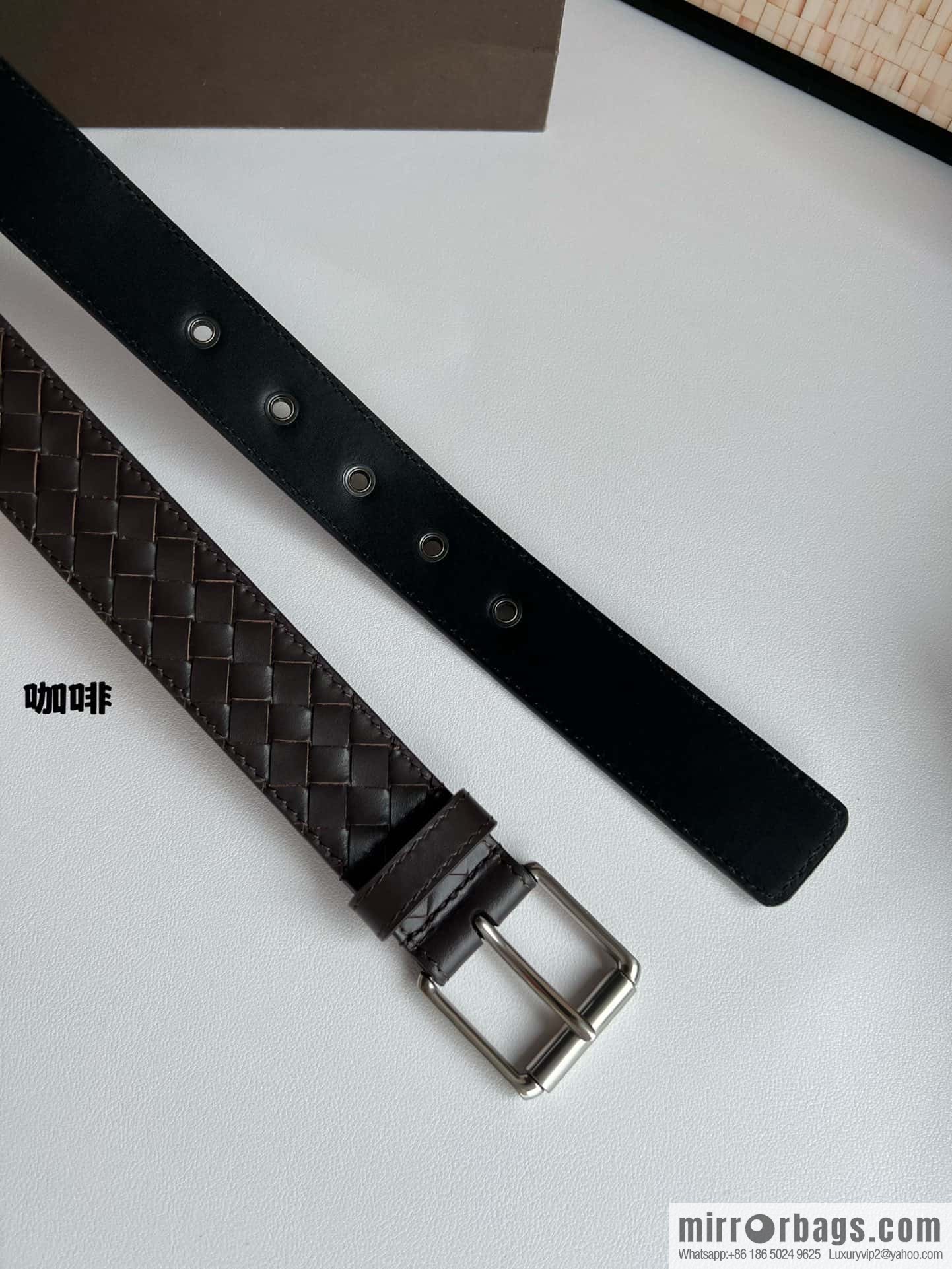 BV Safeguard Replica Luxury Handbag, Exquisite Silver Five Metal Buckle Men's 3.5cm Belt