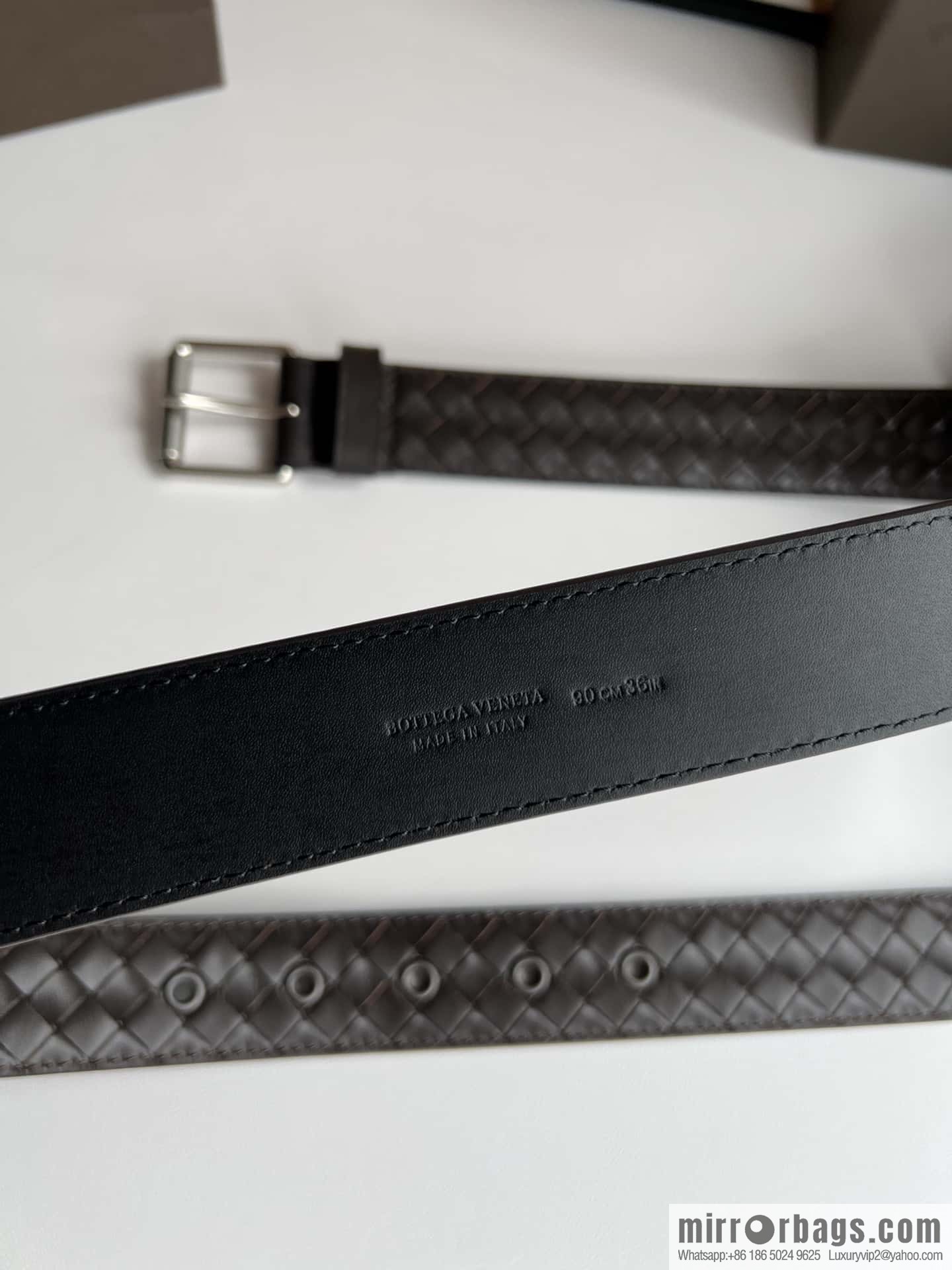 BV Safeguard Replica Luxury Handbag, Exquisite Silver Five Metal Buckle Men's 3.5cm Belt